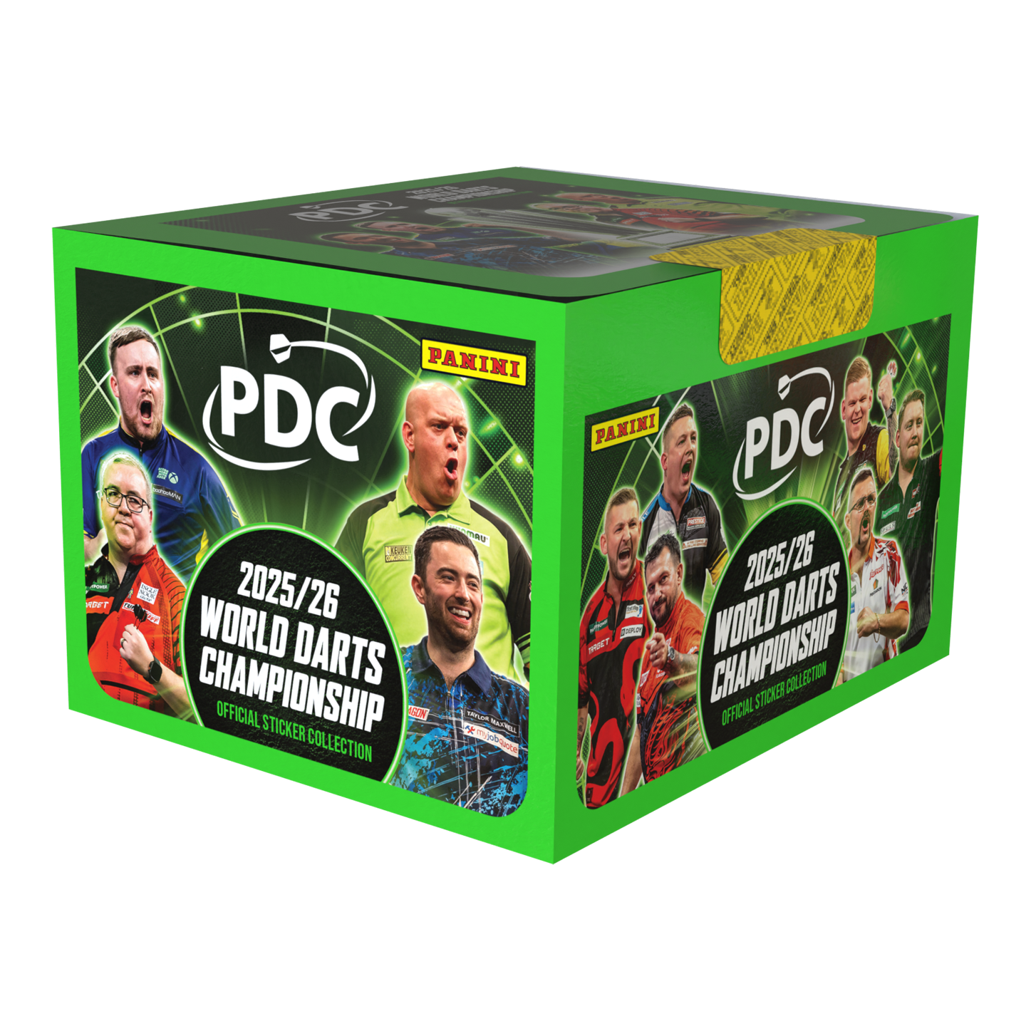 Panini PDC World Darts Championship 2025/26 - Stickerbox mit 65 Tüten Dies ist die Panini PDC World Darts Championship 2025/26 Stickerbox mit 65 Tüten. Die Box ist für das Sammeln von Stickern zur Darts-Weltmeisterschaft geeignet.