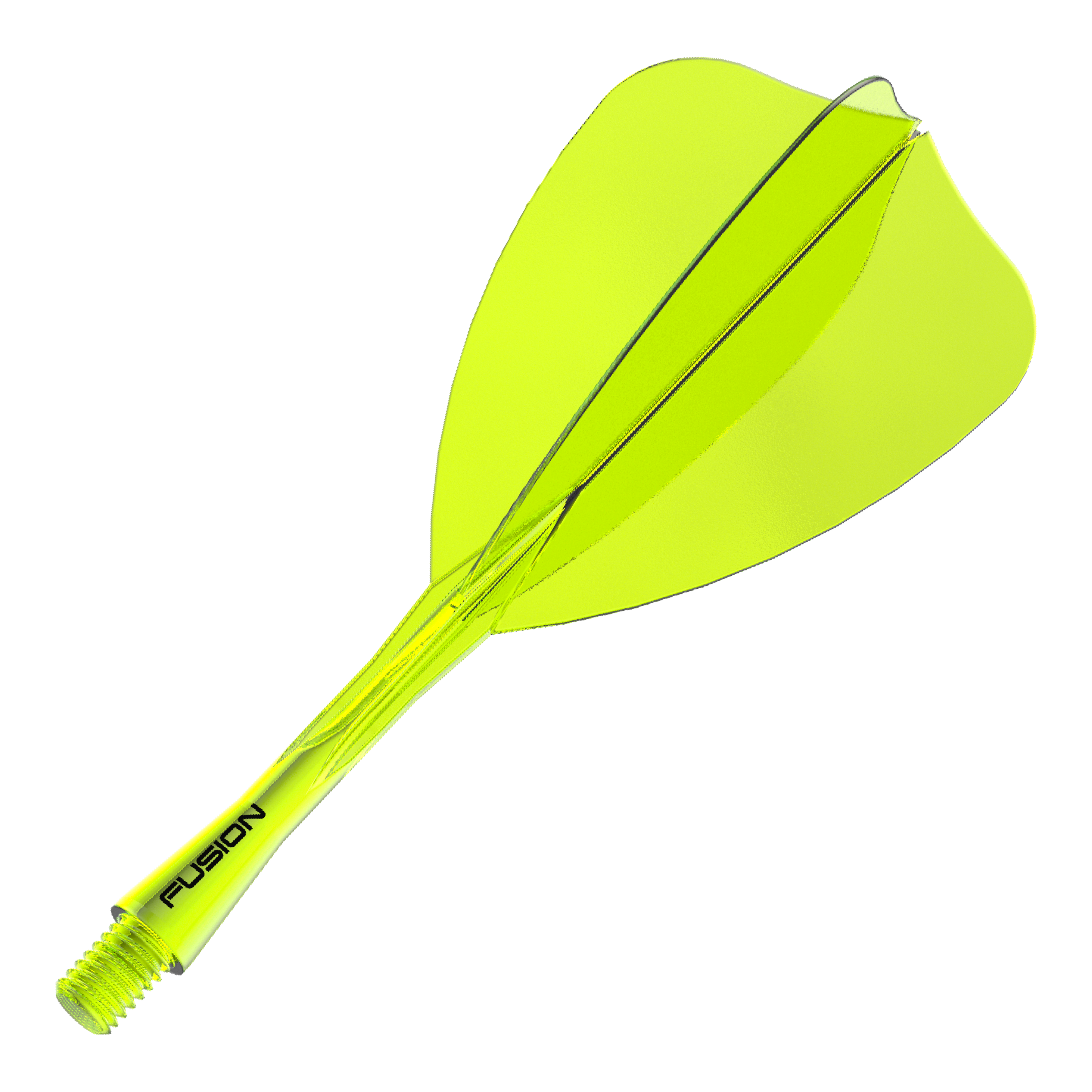 Winmau Fusion Flight-Shaft-System Arrow Neon Yellow Abgebildet ist ein Dartshaft- und Flight-System in Neongelb, 28 mm lang. Der Artikelname deutet auf ein Winmau Fusion Flight Shaft System Arrow hin.