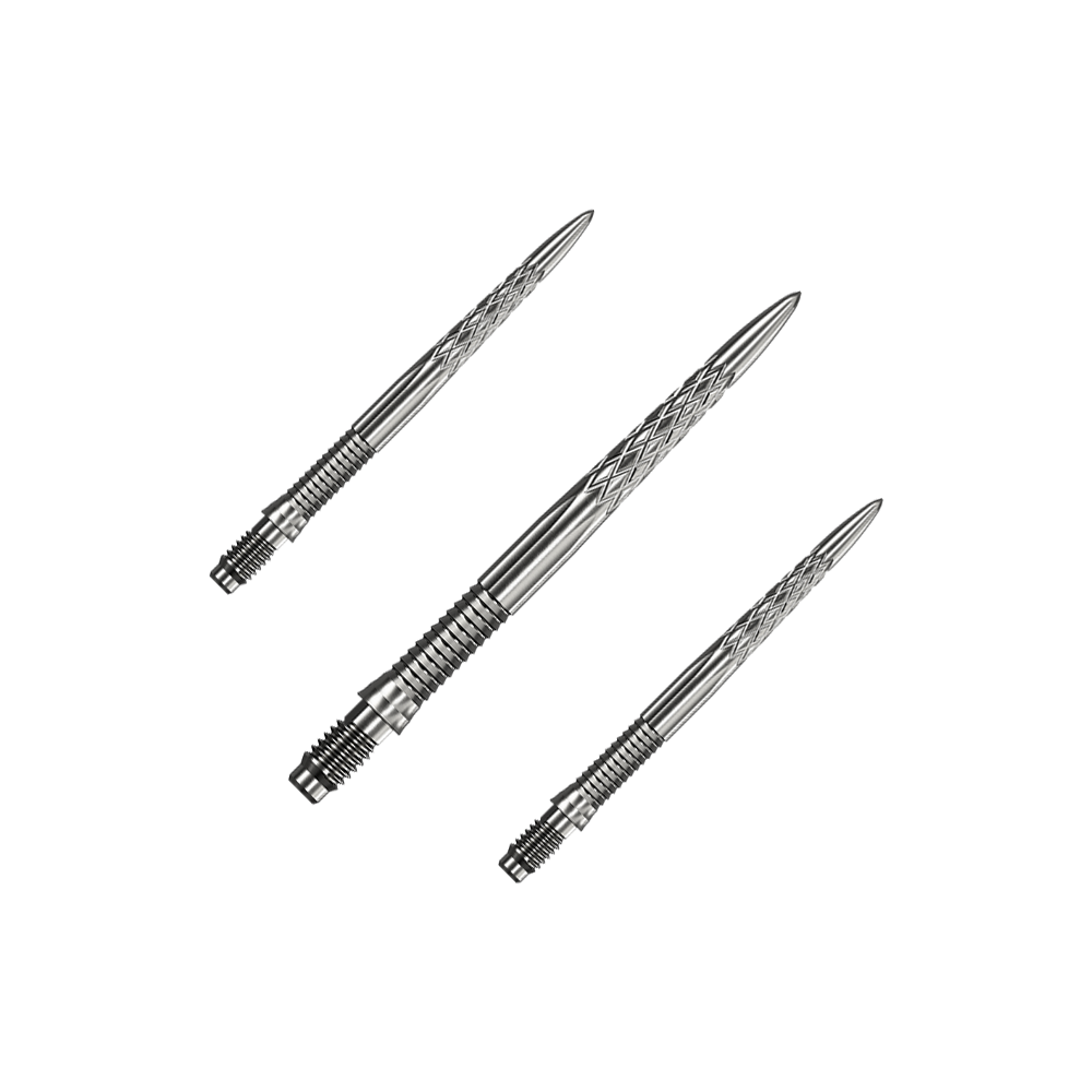Mission R2.5 Rapid Point DSX Dartspitzen - Silber Das Bild zeigt Mission R25 Rapid Point DSX Dartspitzen in Silber mit einer Länge von 30mm, als Set verpackt. Die Dartspitzen sind speziell für den Dartsport entwickelt.