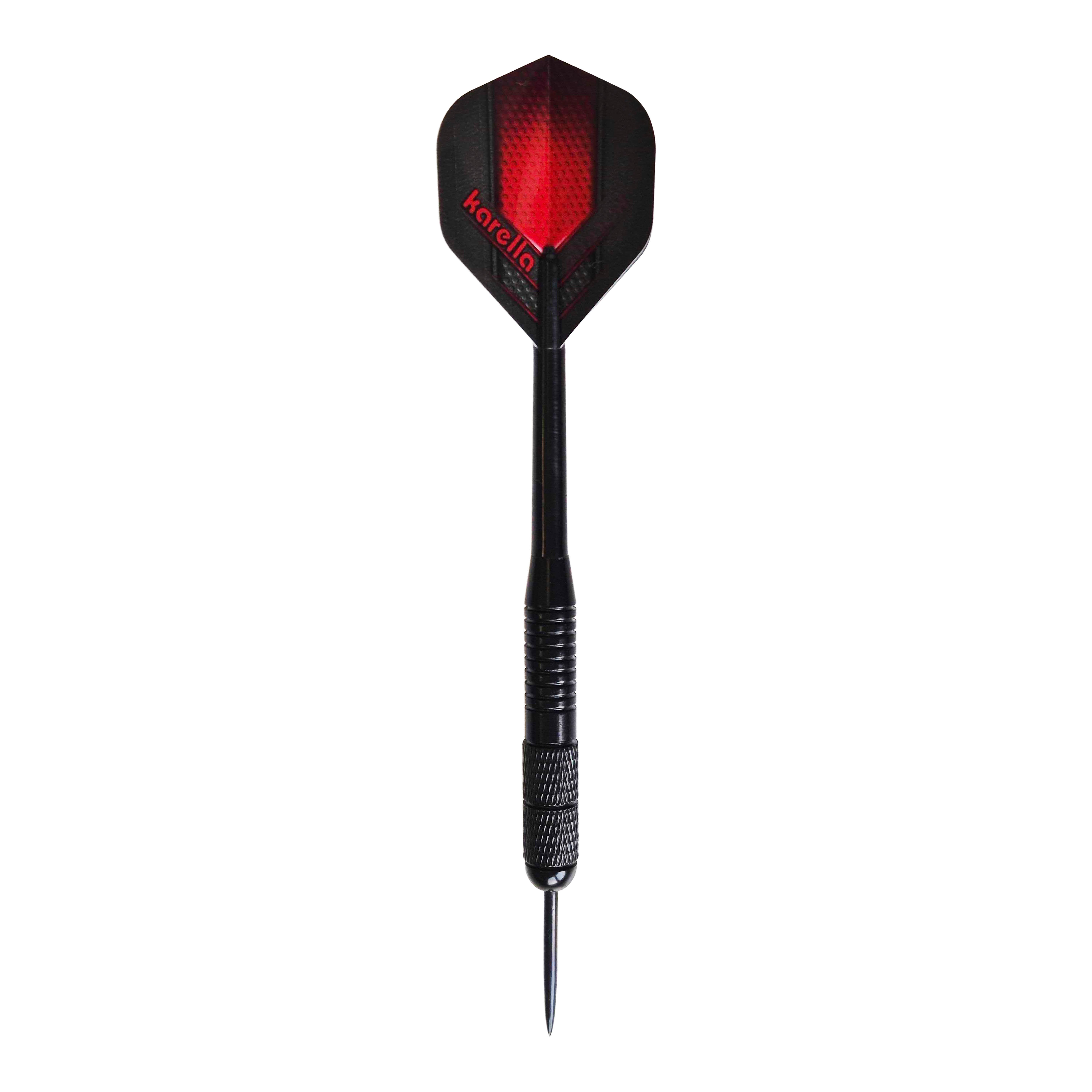 Fléchettes en acier Karella en laiton noir - 21 g Zu sehen sind die Karella Black Brass Steeldarts mit 21g. Das Produkt besteht aus Messing und ist in Schwarz gehalten.