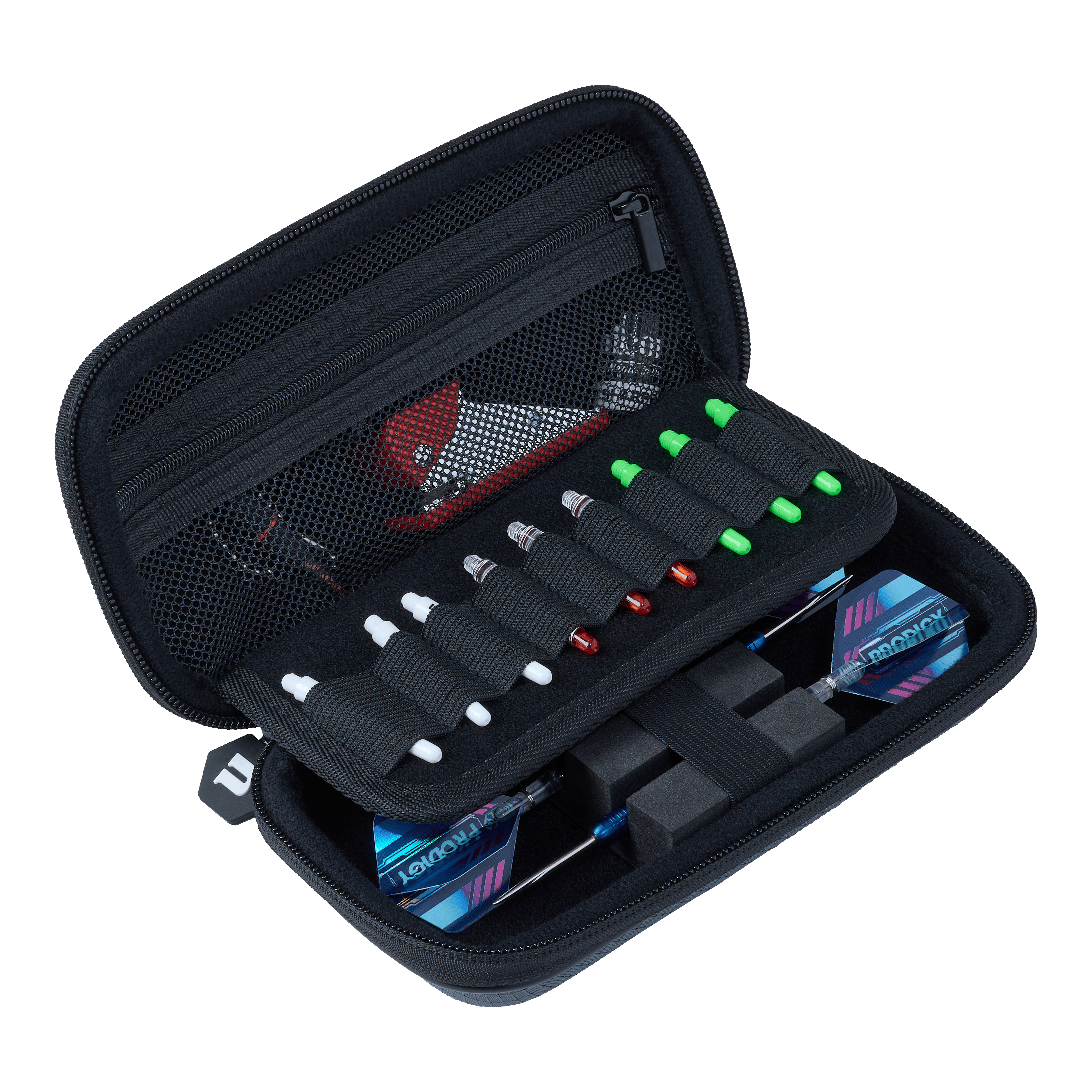 Estuche pequeño para dardos Unicorn Vanguard - Gris Hier sieht man das Unicorn Vanguard Small Dartcase in der Farbe Grau. Das Etui ist ideal, um Darts und Zubehör zu verstauen.