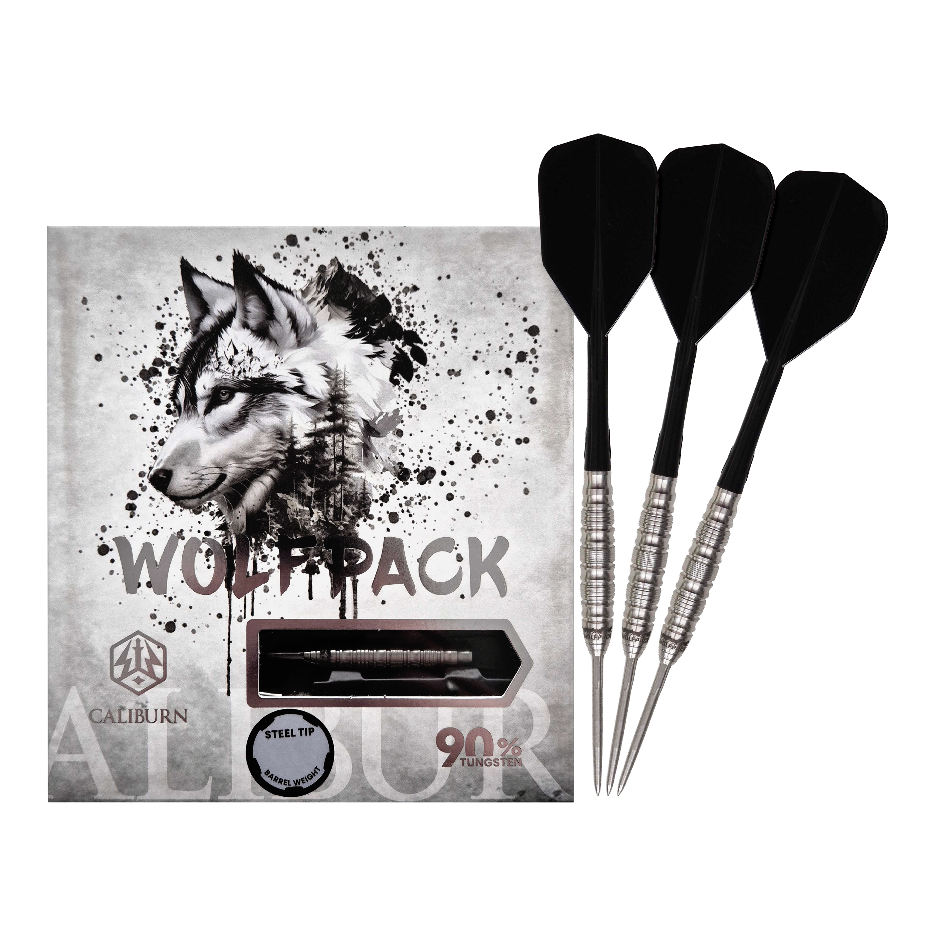 Ocelové šipky Caliburn Wolfpack W5 - 22g Dieses Bild zeigt die Caliburn Wolfpack W5 Steeldarts - 22g. Die Steeldarts sind für das klassische Dartspiel geeignet.
