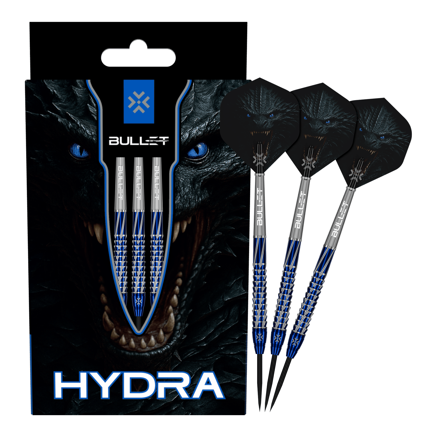 Ocelové šipky Bullet Hydra Diese Abbildung präsentiert die Bullet Hydra Steeldarts. Das Produkt ist für ambitionierte Dartspieler geeignet.