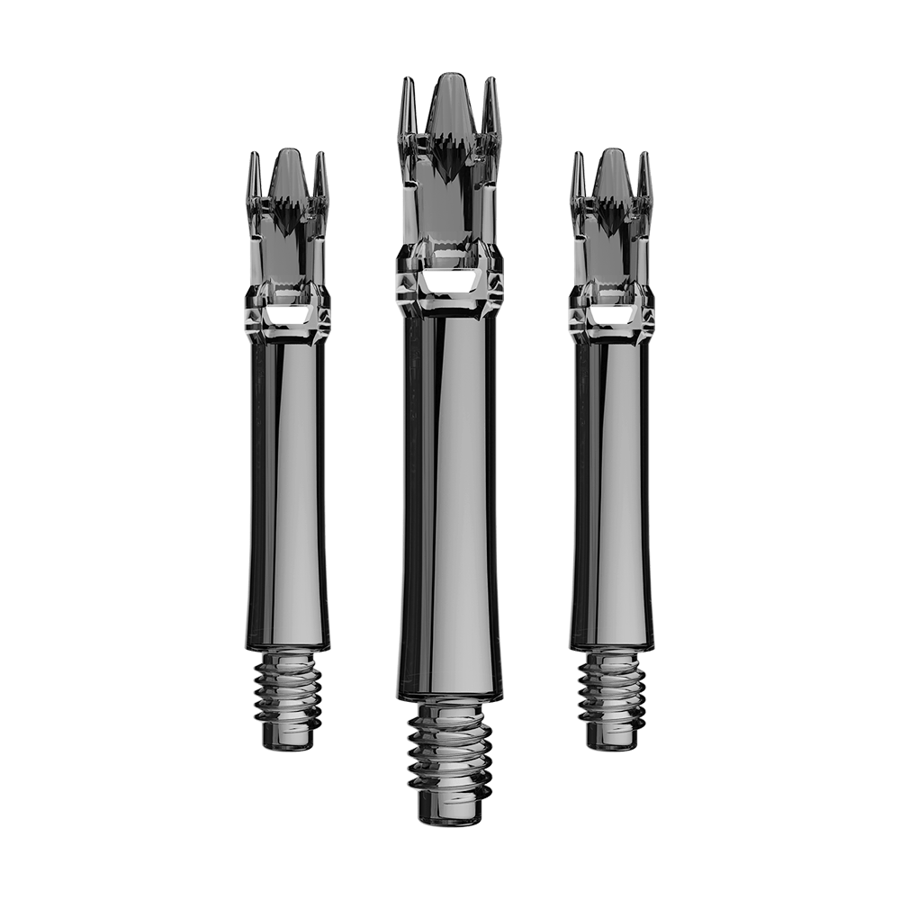 Tiges de rechange pour système L-L-Style - Noir transparent Ein Set Ersatzshafts in schwarzem transparentem Design. Die Shafts sind bündig arrangiert.