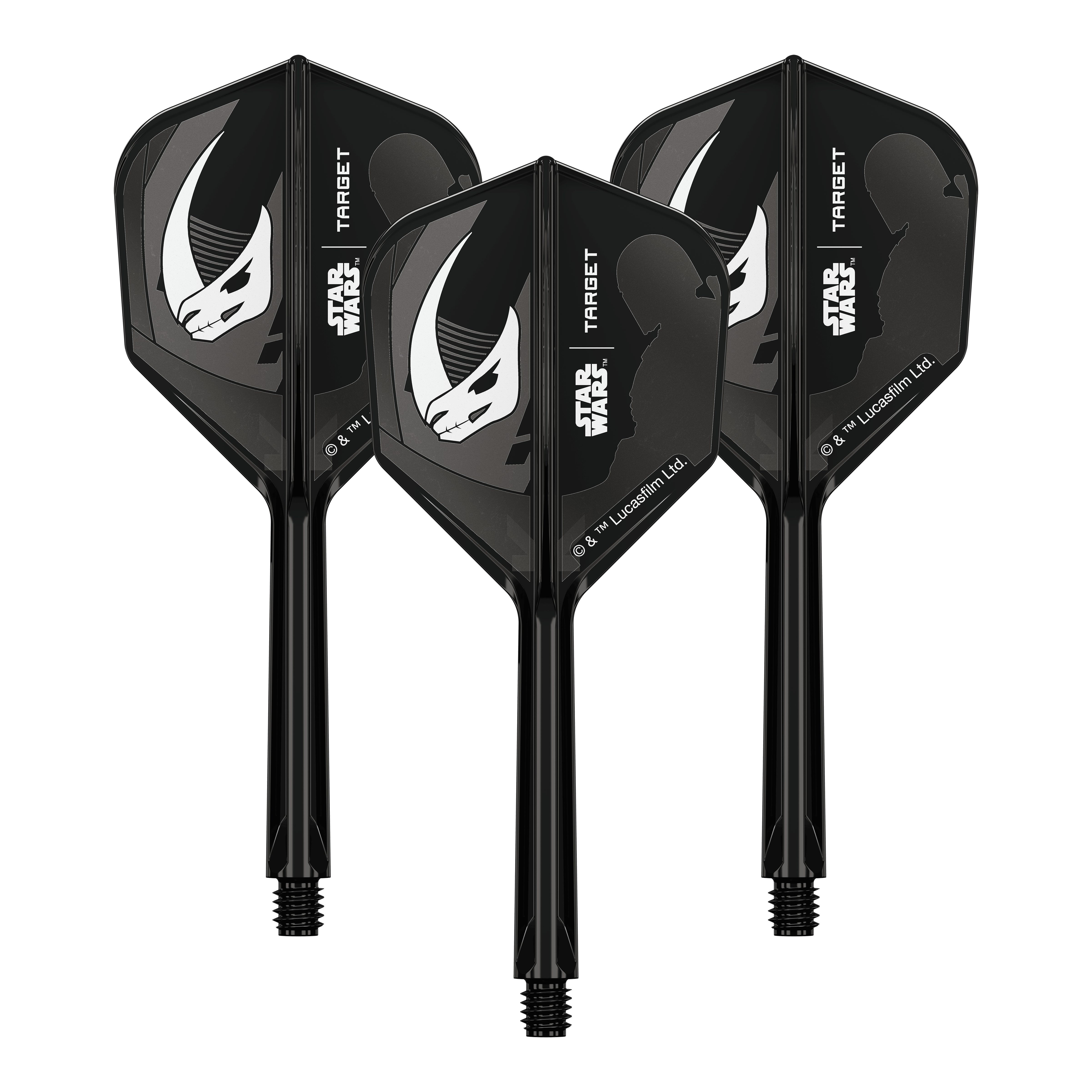 Target Star Wars K-Flex-Set Mandalorian No6 Flights Das Bild zeigt das Produkt '410625_Target_StarWars_K-Flex_Mandalorian_Armour_No6_Flights_33mm_2a'. Wahrscheinlich sind hier Mandalorian Armour Dart-Flights abgebildet.
