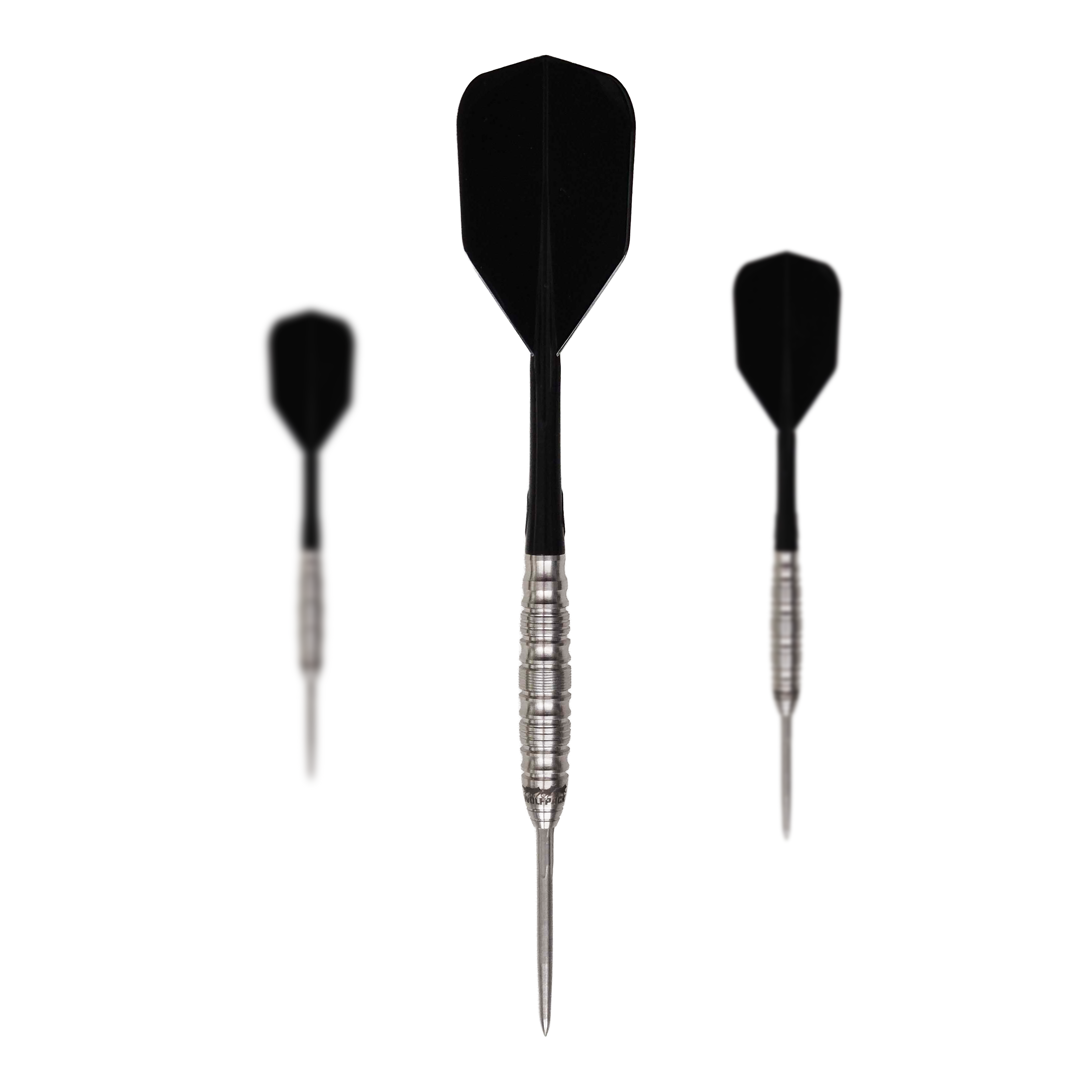 Ocelové šipky Caliburn Wolfpack W5 - 22g Zu sehen ist ein Set der Caliburn Wolfpack W5 Steeldarts - 22g. Das Set umfasst mehrere Steeldarts mit 22 Gramm Gewicht.