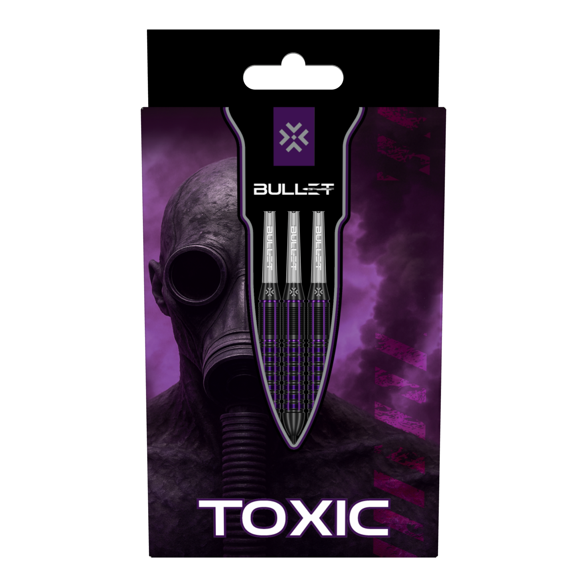 Bullet Toxic Brass Steel Darts - 23 g Das Bild zeigt drei Bullet Toxic Brass Steeldarts - 23g. Sie sind aus Messing gefertigt und wiegen jeweils 23 Gramm.