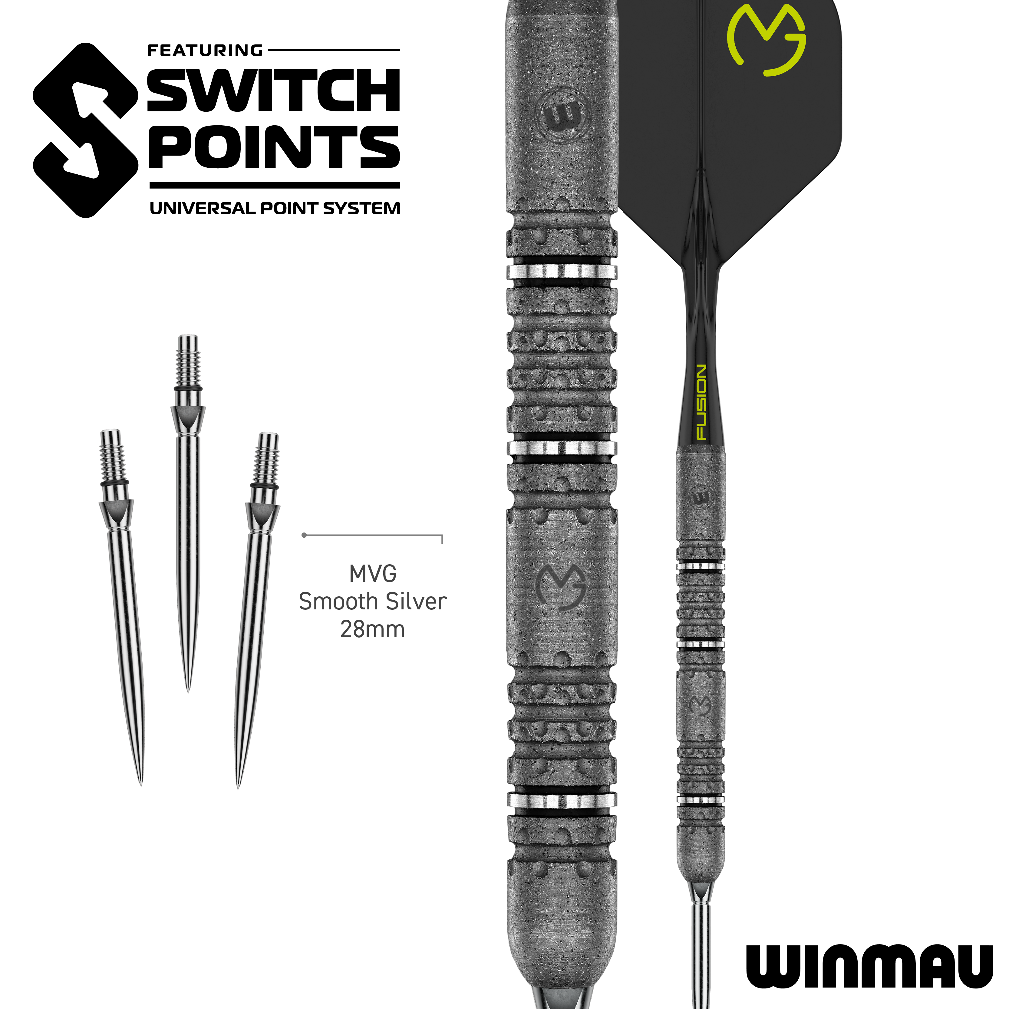 Winmau Michael van Gerwen Signature Edition Switch Points Steeldarts Zu sehen sind die Winmau MvG Signature Edition Switch Points Steeldarts. Sie eignen sich ideal für ambitionierte Dartspieler.