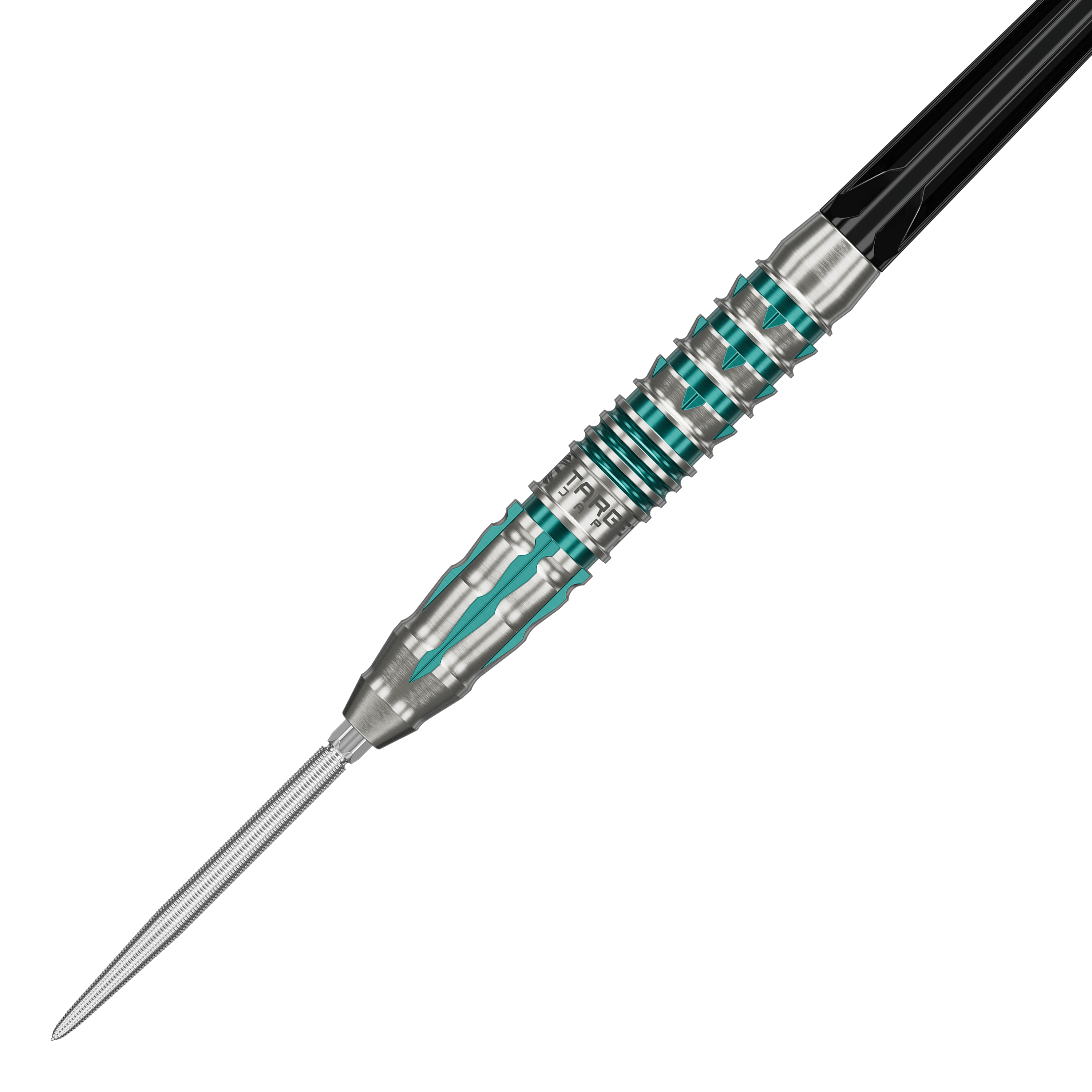 Das Bild zeigt die Target Japan Black Marque Pierce Swiss Point Steeldarts. Die Darts sind modern gestaltet und eignen sich für das Steeldartspiel.