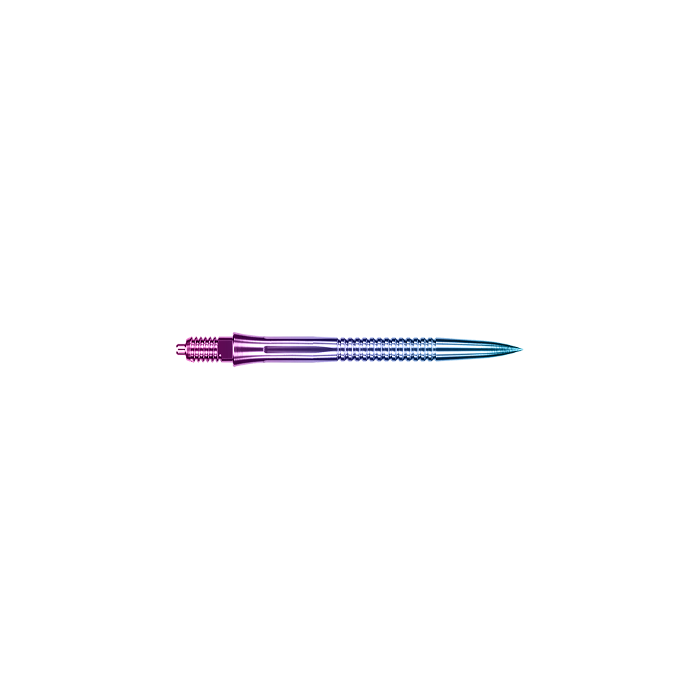 Puntas de dardo Caliburn EZ-EVO - Ranuradas - Arcoíris Regenbogenfarbene Dartspitze mit Rillen, 28 mm lang. Sie eignet sich für abwechslungsreiche Dartspiele.