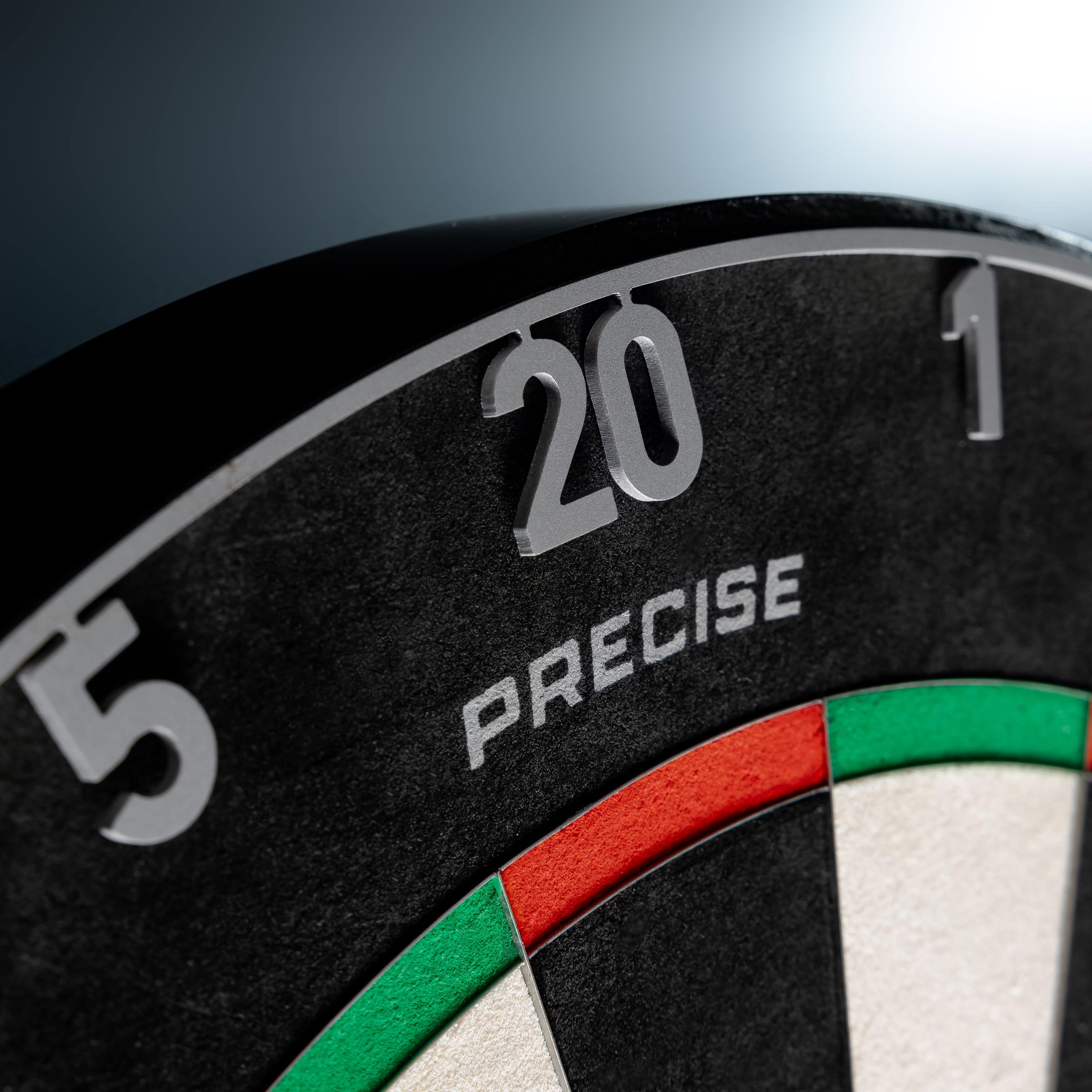 Precise 180 Endorphine Steeldartboard mit Nummernring - Gunmetal Abgebildet ist das Precise 180 Endorphine Steeldartboard mit Nummernring, Gunmetal-Ausführung. Das Steeldartboard ist optimal für anspruchsvolle Dartsportler.