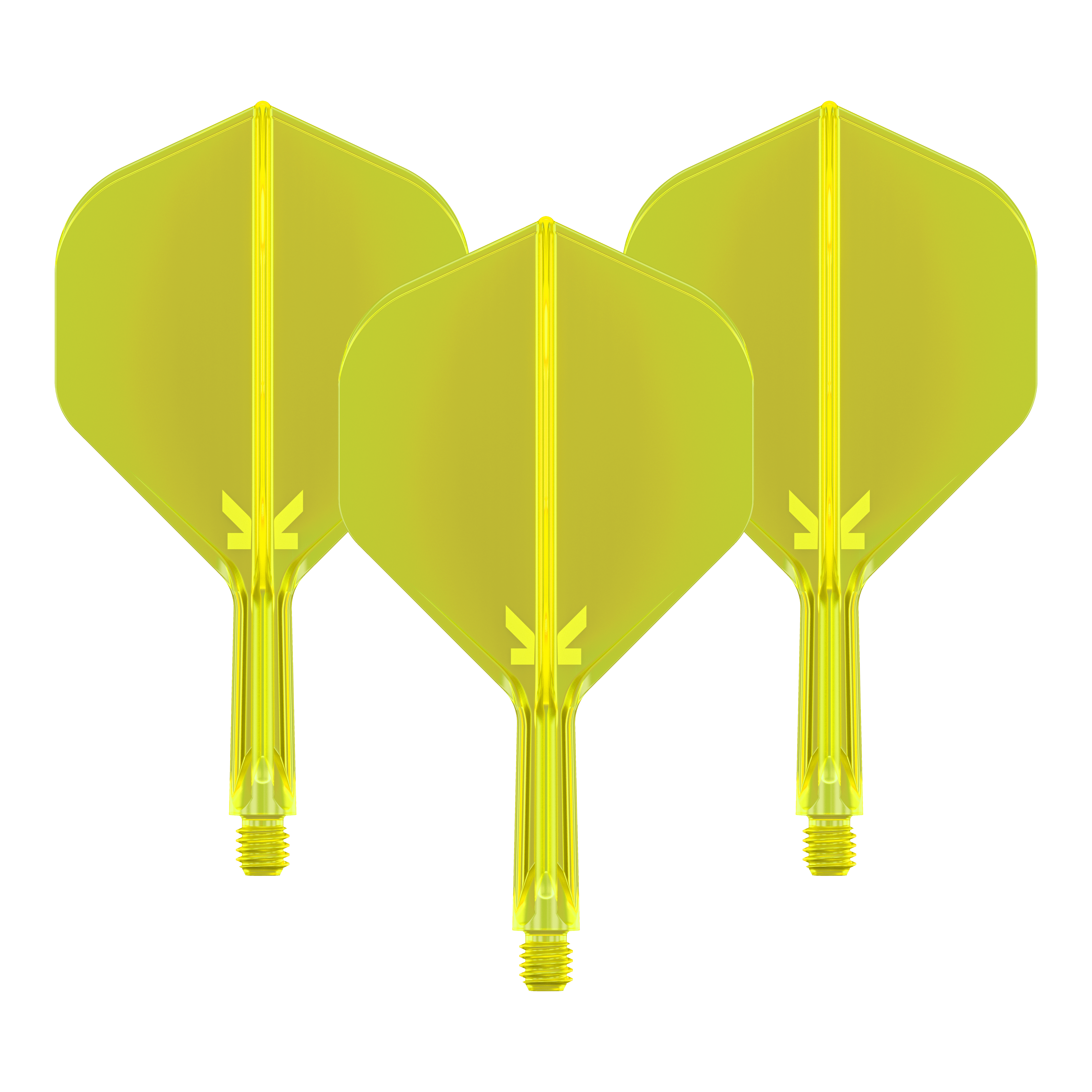 System lotu Target K-Flex No2 Standard – neonowożółty Abgebildet ist das Target K-Flex No2 Flight-System in Neon-Gelb, 19mm. Es handelt sich um ein Set Dart-Flights und -Shafts für den Dartsport.