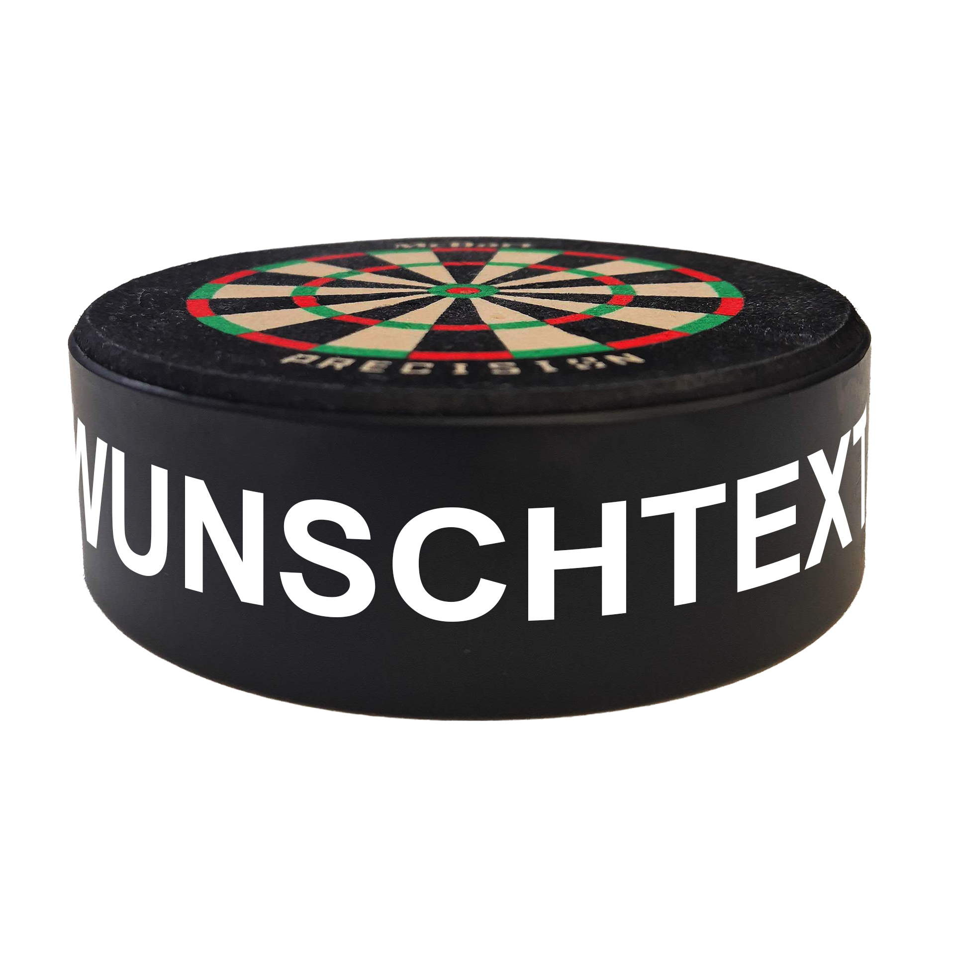 McDart Precision Mini Dartboard mit Wunschtext Dieses Bild zeigt ein Produktbild mit dem Dateinamen 765_McDart_Mini_Precision_Dartboard_Darthalter_2_Arial. Das genaue Produkt ist nicht angegeben.