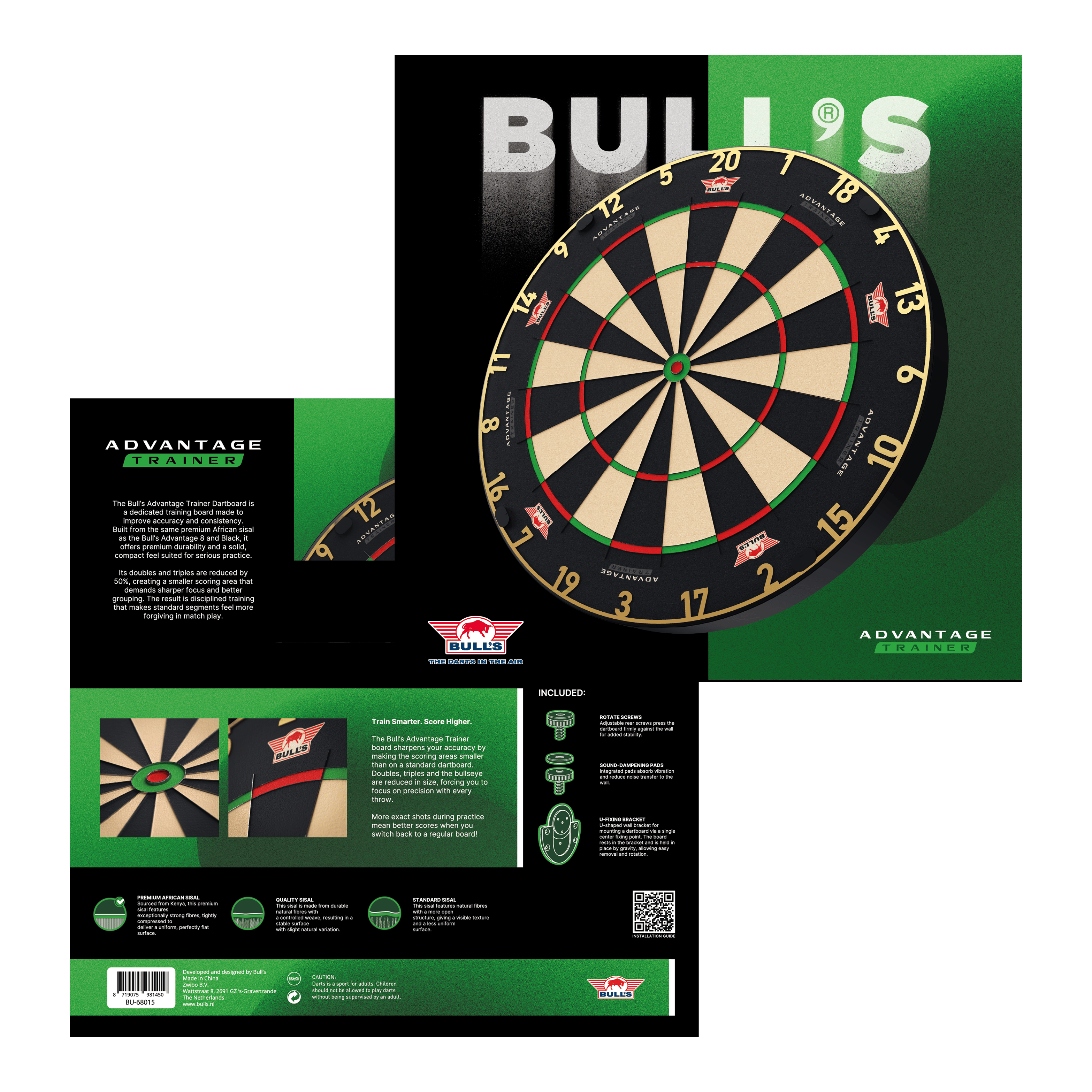 Bulls NL Advantage 8 TRAINER Steeldartboard