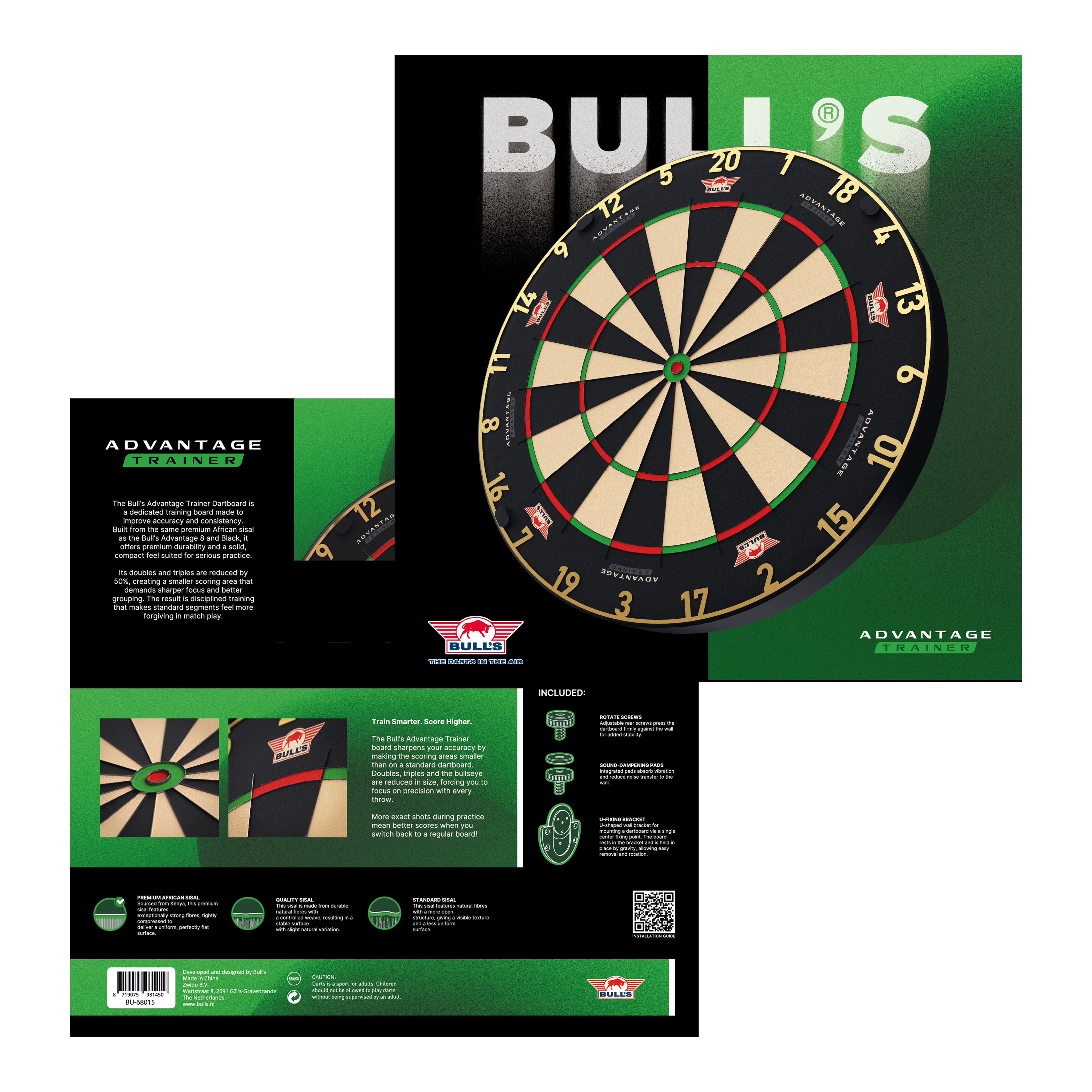 Bulls NL Advantage 8 TRAINER Steeldartboard Bulls NL Advantage 8 TRAINER Steeldartboard