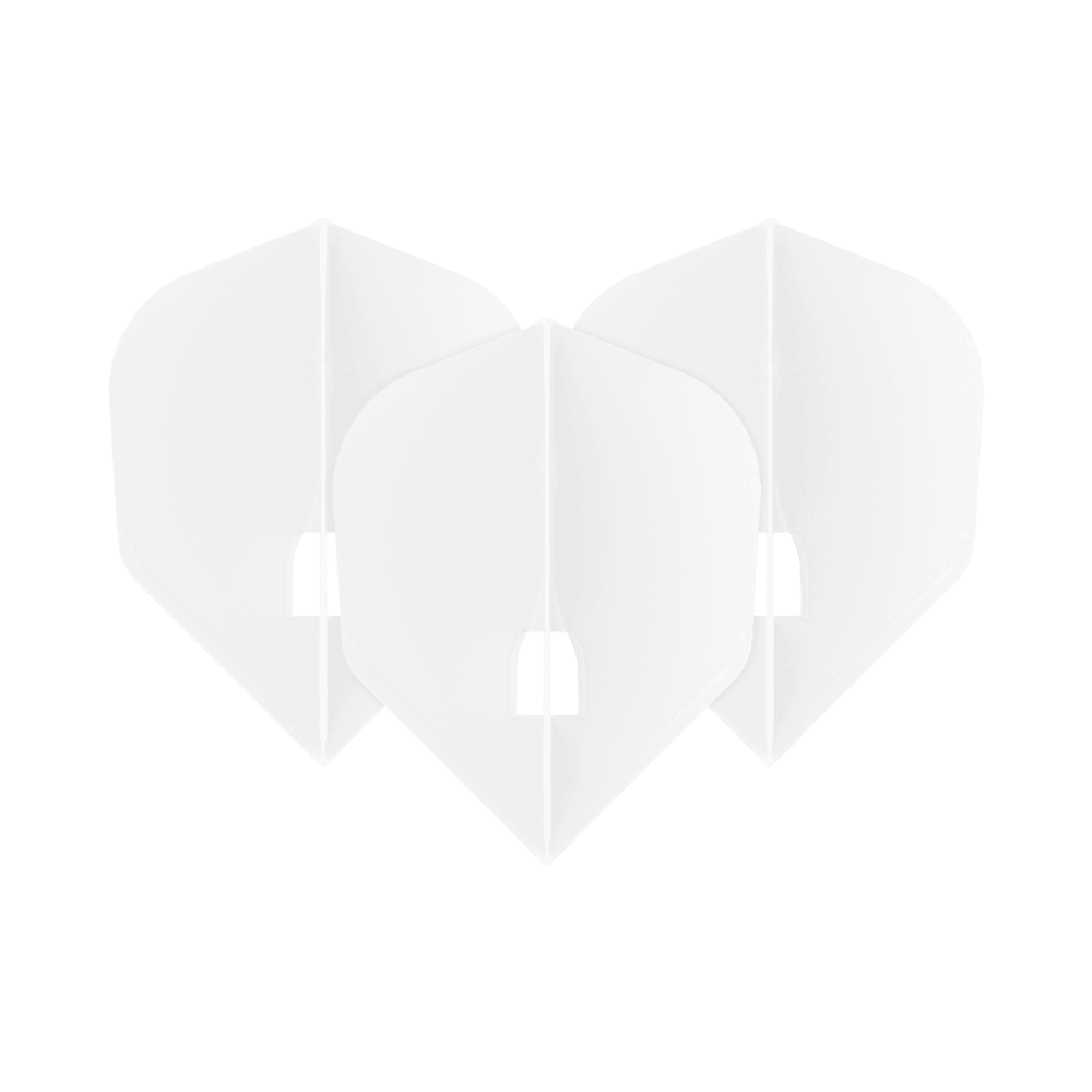 L-Style Champagne L3PRO Shape Flights Das Bild zeigt vermutlich die 'L-Style Champagne L3PRO Shape Flights White 1 Set'. Es handelt sich um weiße Dart-Flights im L3PRO-Shape, die im Set erhältlich sind.
