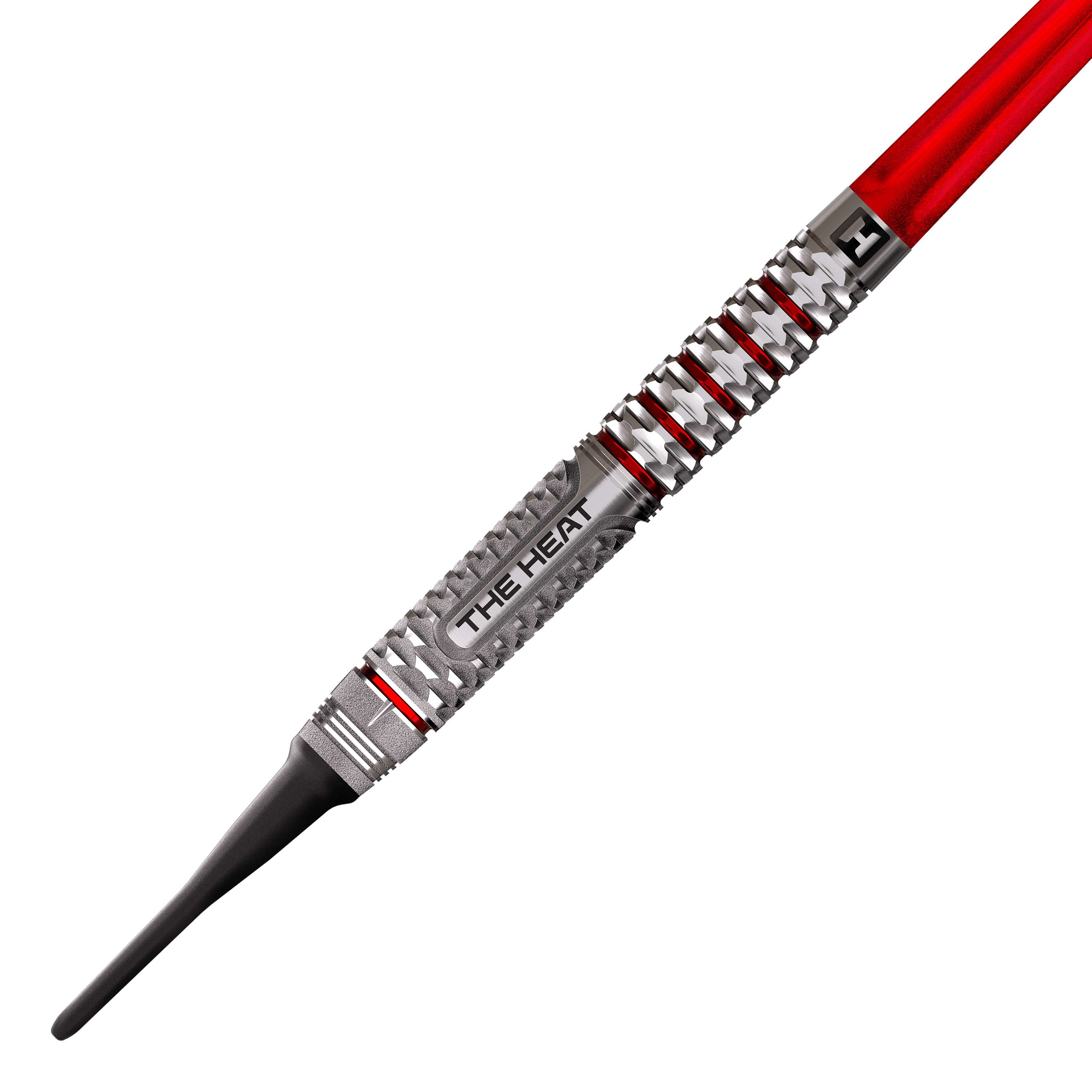 Harrows Damon Heta Geo Softdarts - 18g Harrows Damon Heta Geo Softdarts mit 18g sind dargestellt. Die Darts sind metallisch und präzise gearbeitet.