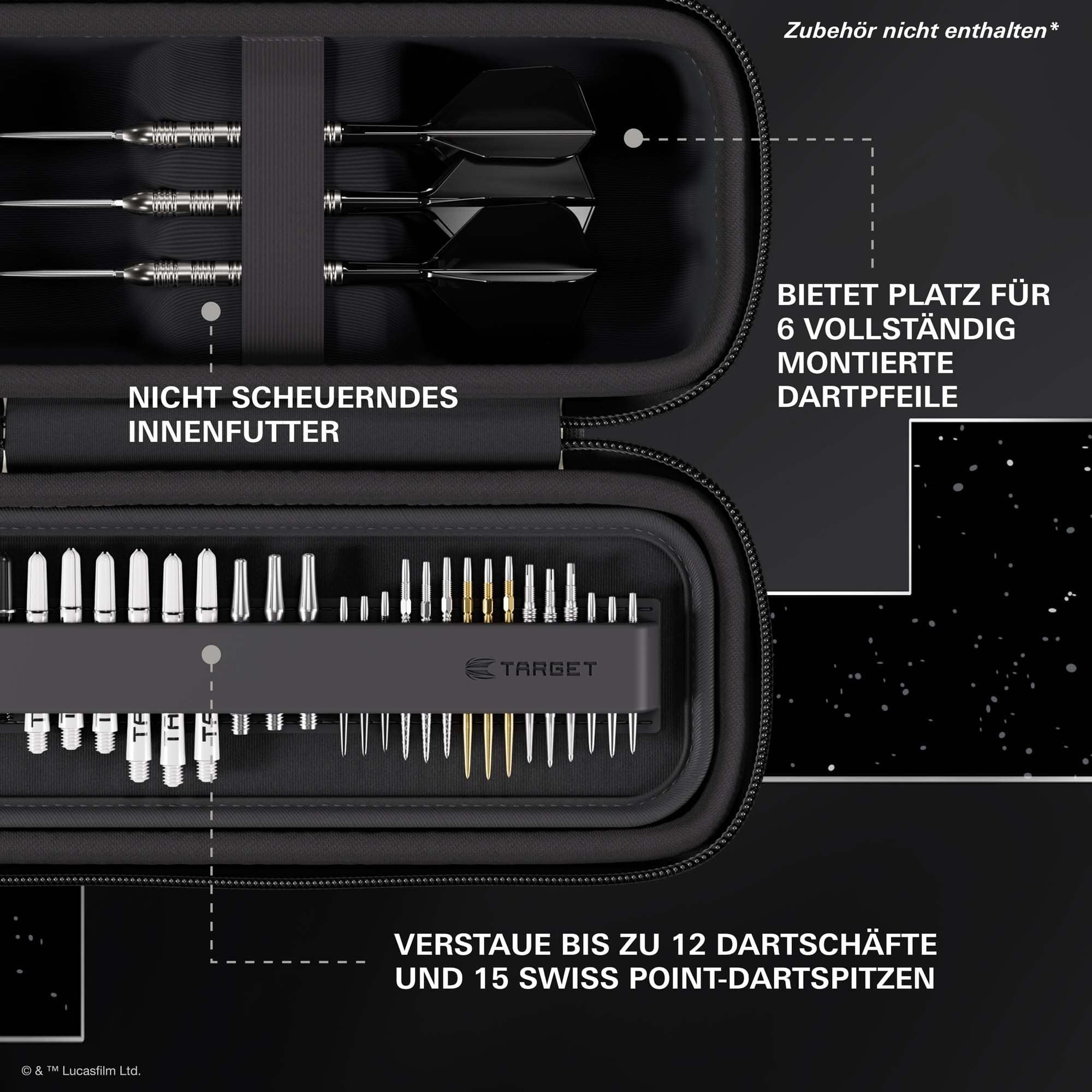 Target Star Wars Boa Dartcase - Szturmowiec Das Target Star Wars Boa Dartcase - Stormtrooper ist hier abgebildet. Das Produkt zeigt ein Star Wars Stormtrooper Motiv.