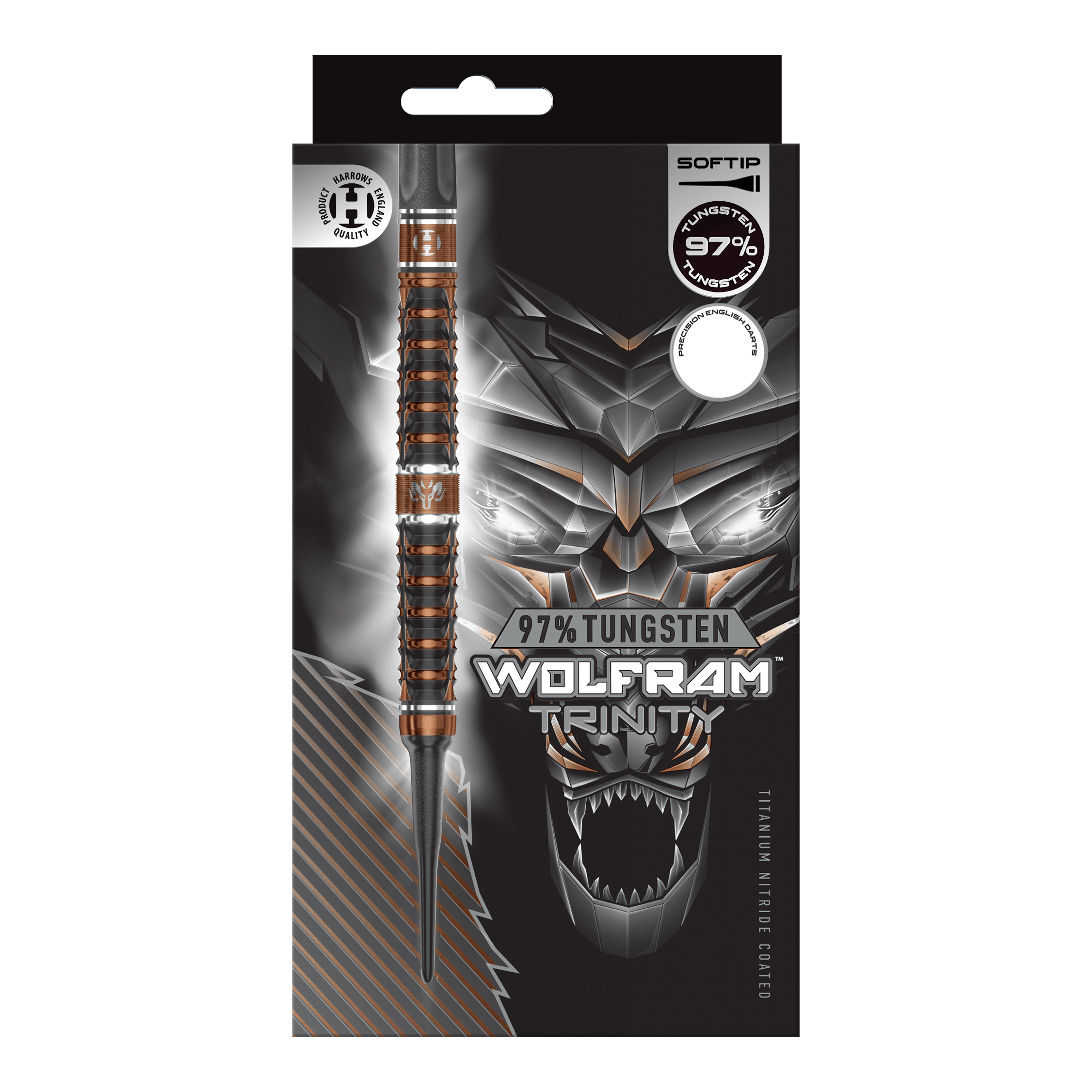 Dardos blandos Harrows Tungsten Trinity Harrows Wolfram Trinity Softdarts werden auf dem Bild gezeigt. Es handelt sich um spezielle Softdarts für Dartspieler.