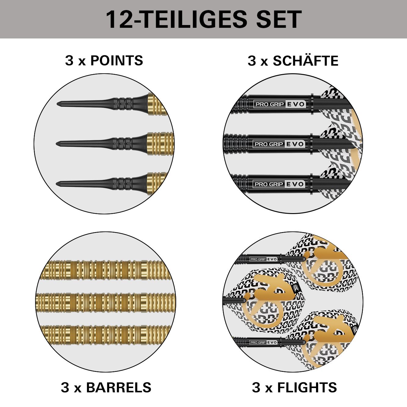 Das Bild zeigt die Target Bolide Envy 10 Softdarts. Diese Softdarts sind für den elektronischen Dartsport entworfen.