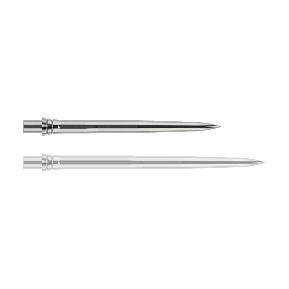 Puntas de dardo Caliburn EVO - Lisas - Plateadas Auf dem Bild sind vermutlich EVO121 Caliburn EVO Dartspitzen EZ Smooth in Silber, 28mm, abgebildet. Diese Softdartspitzen sind für elektronische Dartscheiben geeignet.