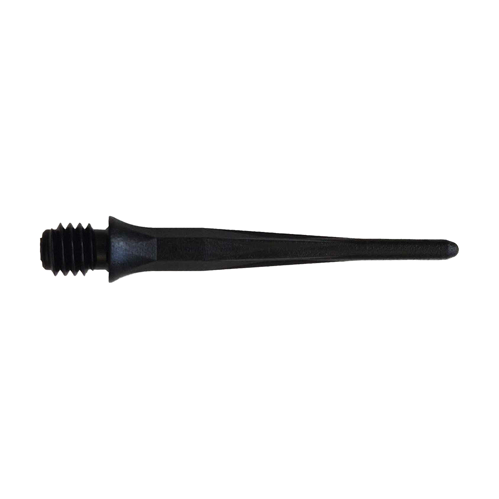 Hier sieht man die Caliburn 2BA Softdartspitzen in Schwarz als 50er Packung. Die Spitzen sind ideal für Softdartspiele geeignet.