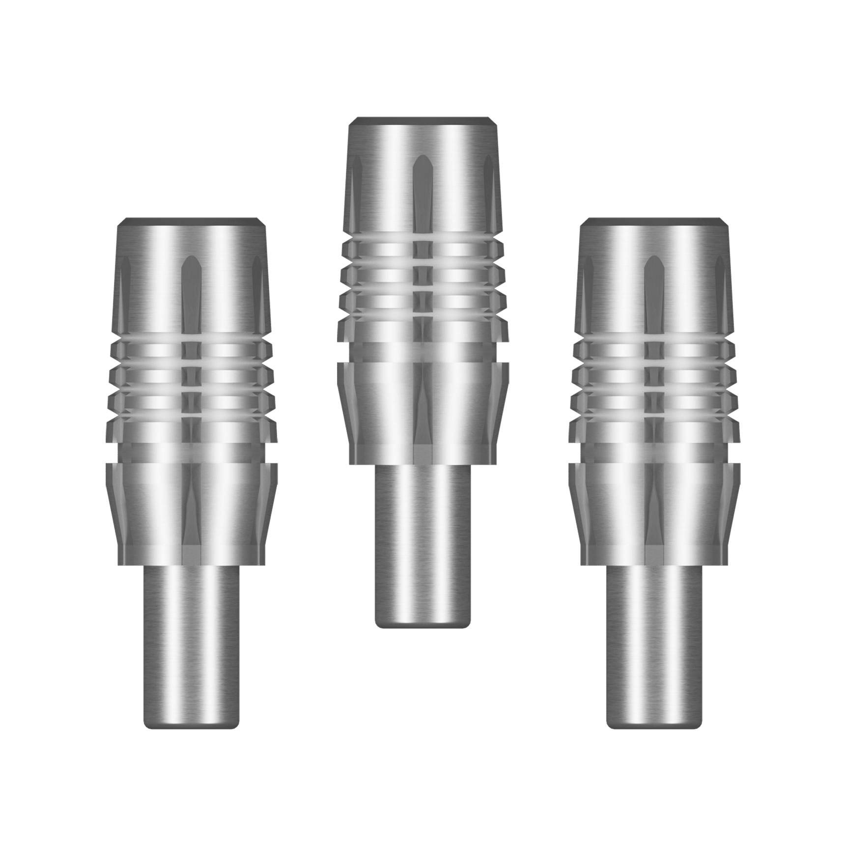 Adaptér pro závitovou hlavu s výstřelem Satz silberner Dartspitzen-Adapter in kompakter Ausführung. Die Adapter sind für das Anbringen von Spitzen geeignet.