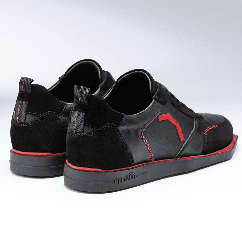 Kožené šipkové boty Triple20 – černo-červené