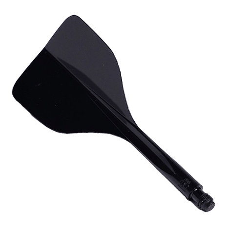 Condor Ax 120 Flight System Nero - Piccolo Das Bild zeigt das Produkt "Condor Axe 120 Flight-System Schwarz - Small". Es handelt sich um ein schwarzes Dart-Flight-System mit kleiner Größe.