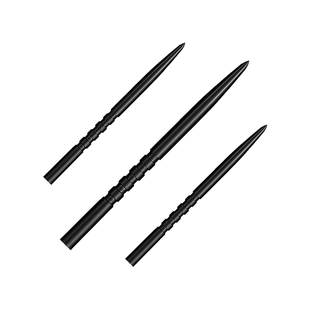Stalowe groty do lotek Shot Grip Point - czarne Ein Bild zeigt ein Produkt mit dem Namen SM3823_Shot_Grip_Point_Steeldartspitzen_Schwarz_45mm_1Set. Das Produkt ist vermutlich ein Set von schwarzen Dartspitzen.