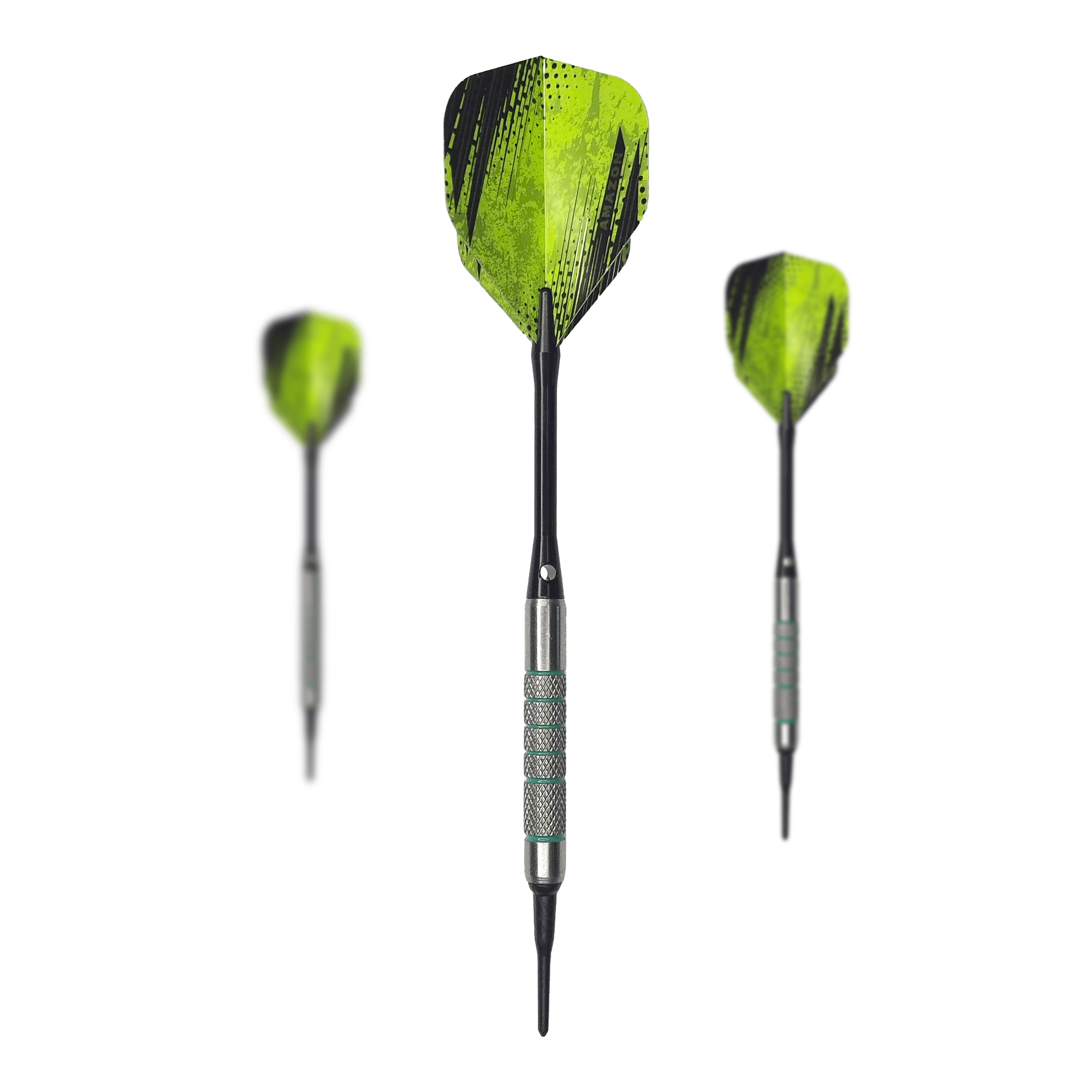 Měkké šipky McDart 85 Tungsten V7 - 16,5 g Das Bild zeigt ein Set McDart 85er Tungsten V7 Softdarts - 16,5g. Die Darts sind nebeneinander angeordnet.