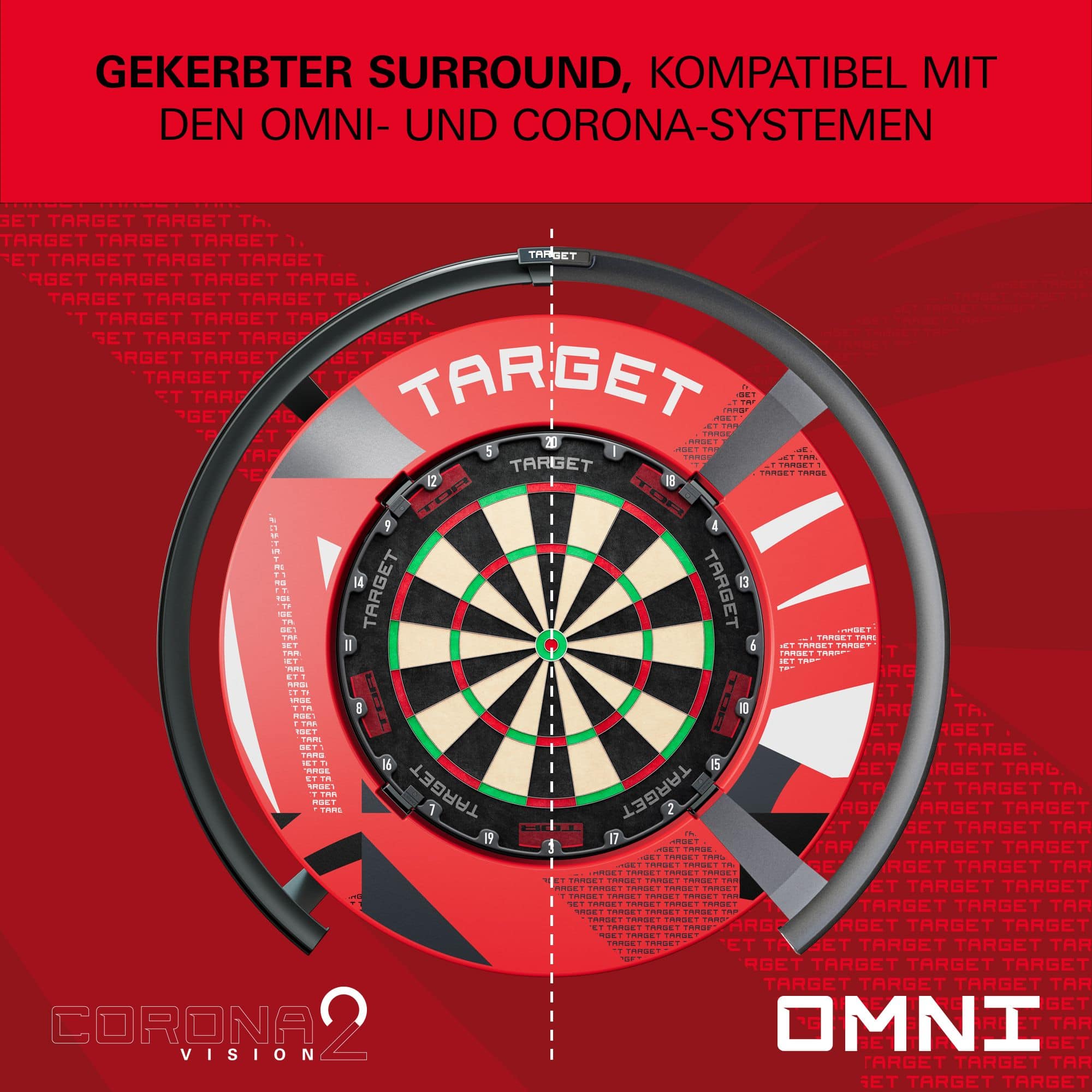 Target Notched Patterned Dartboard Surround Target Notched Patterned Dartboard Surround