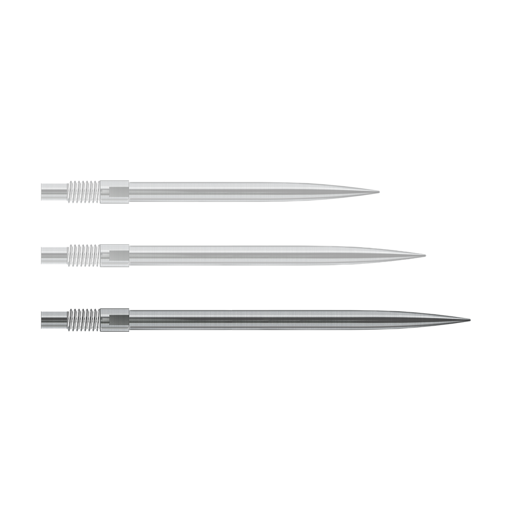 Harrows Quick Point Dart Tips - Silver Abgebildet sind wahrscheinlich silberne Dartspitzen von Harrows mit einer Länge von 40mm. Die Datei heißt 'QP23950_Harrows_QuickPoint_Dartspitzen_Silber_40mm_1'.