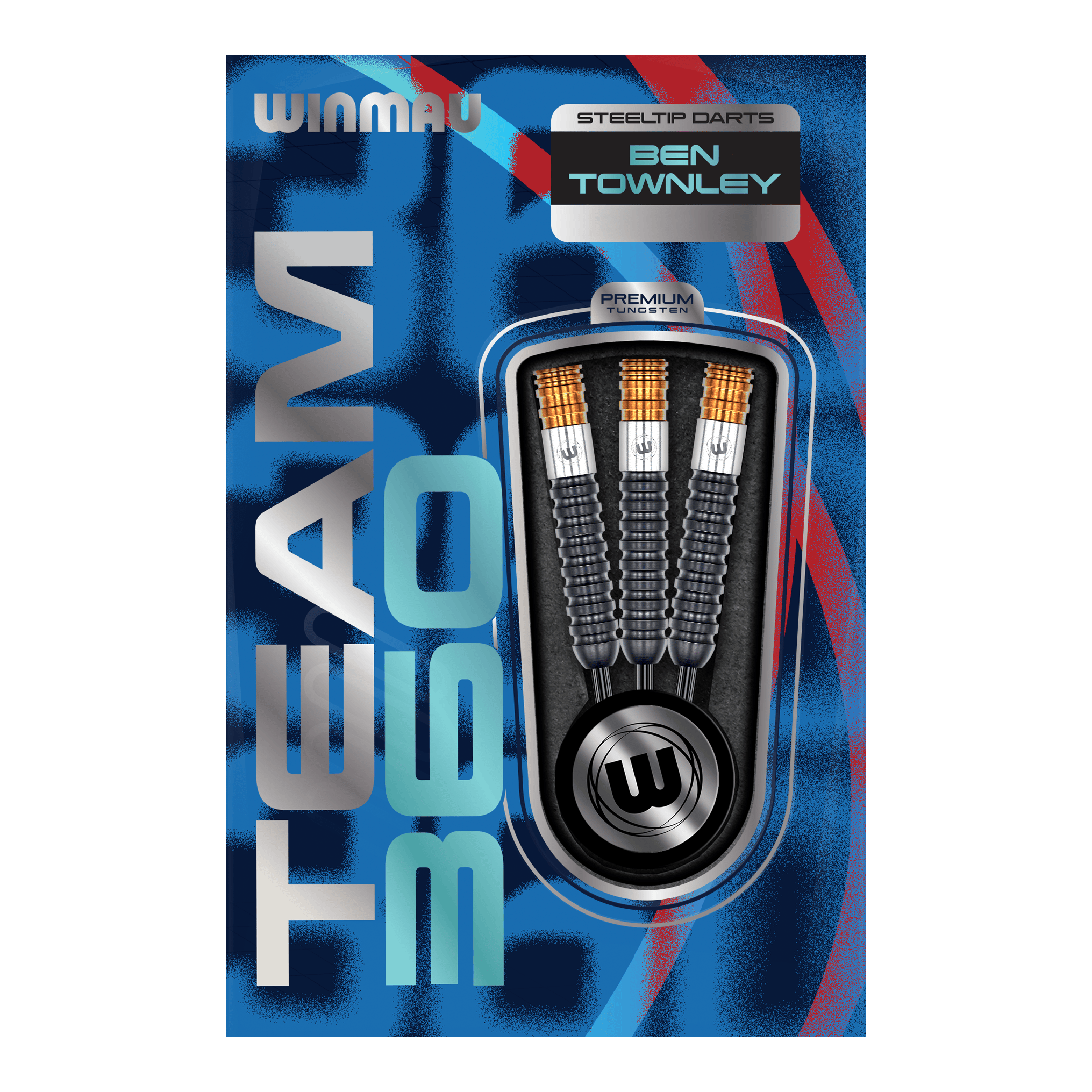 Šipky Winmau Team 360 Ben Townley Steeldarts - 23g Das Bild zeigt die Winmau Team 360 Ben Townley Steeldarts - 23g Darts. Diese Darts sind speziell für professionelle Spieler entworfen.