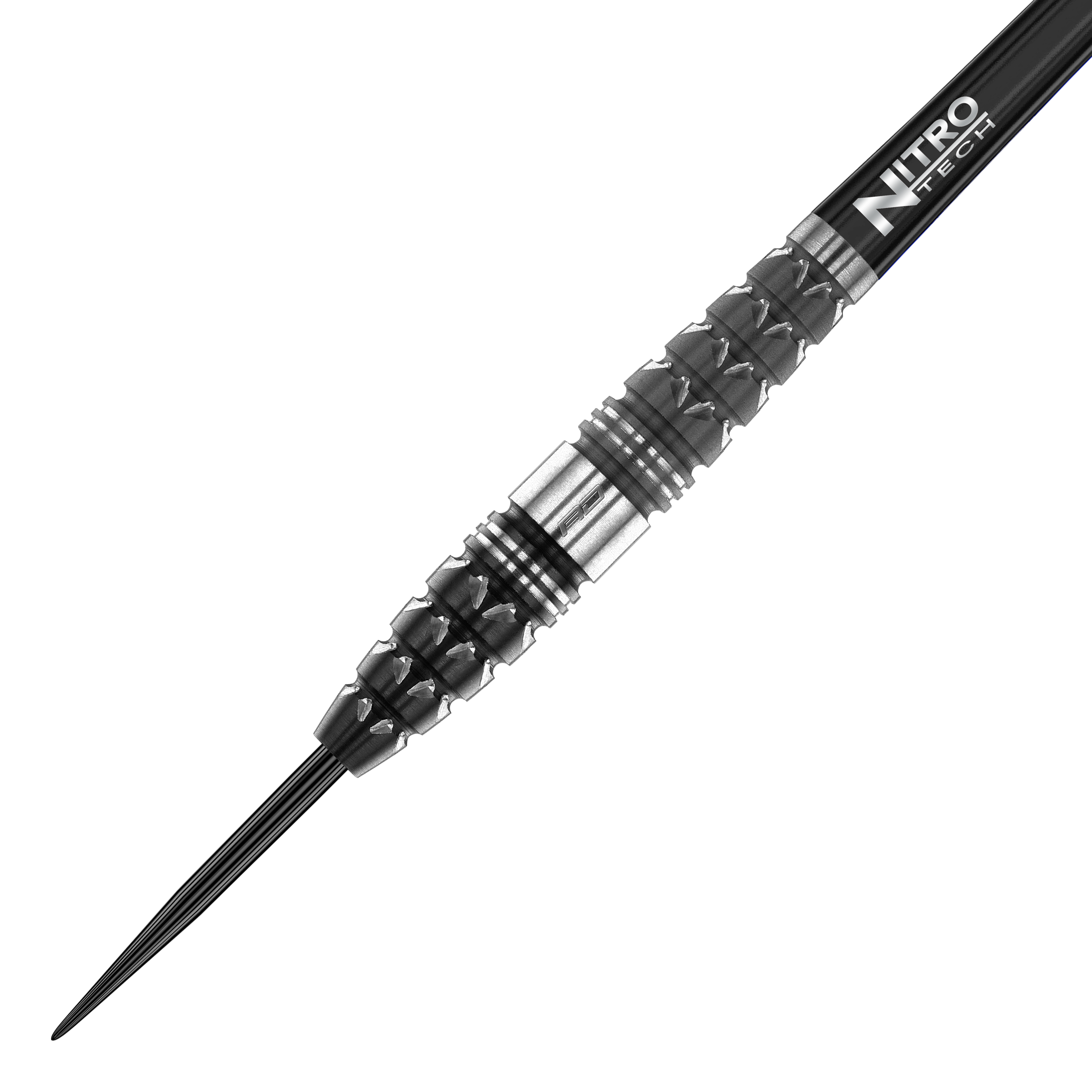 Dardos de acero Red Dragon Paradym Torpedo Das Bild zeigt einen Red Dragon Paradym Torpedo Steeldart. Der Dart hat ein schwarzes und silbernes, strukturiertes Barrel und eine Spitze aus Metall.