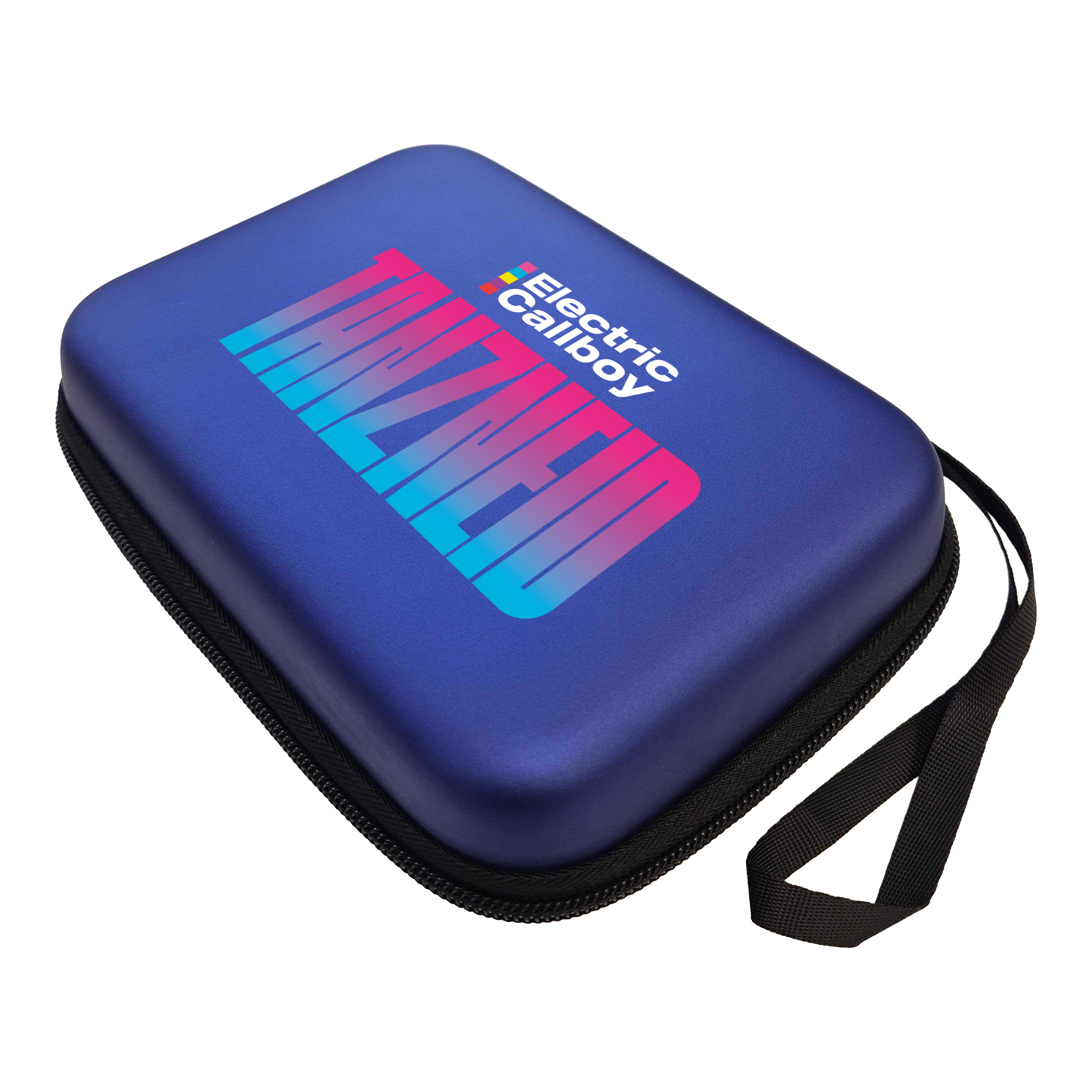 Gezeigt wird das Electric Callboy Tanzneid Album Version Dartcase in Blau. Das Dartcase dient zur Aufbewahrung von Darts.