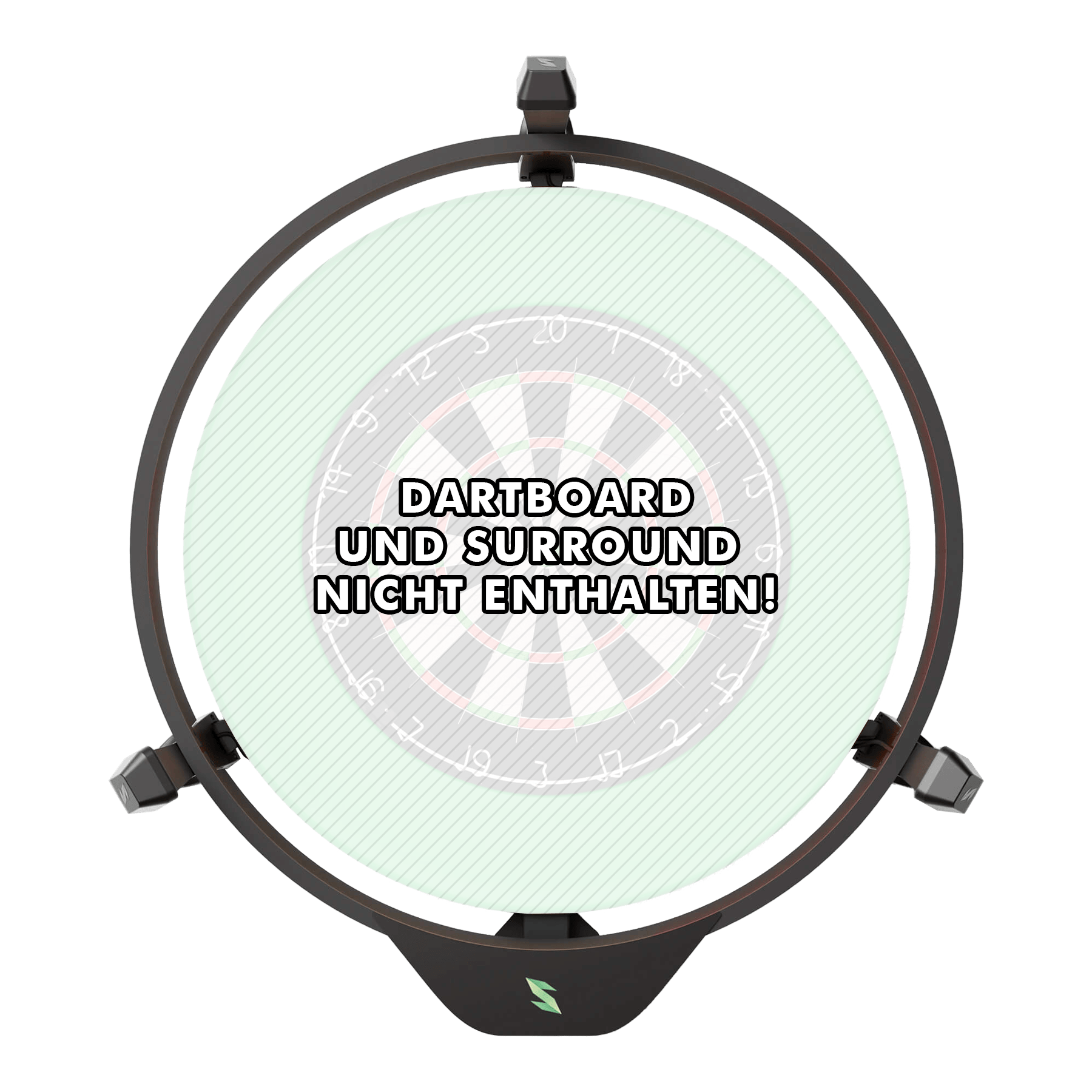 Elektroniczny system autopunktacji Scolia Home 2 z pierścieniem świetlnym 2026 Das Bild zeigt das Scolia Home 2 Electronic Score System mit einem Beleuchtungsring. In der Mitte steht: "Dartboard und Surround nicht enthalten!"