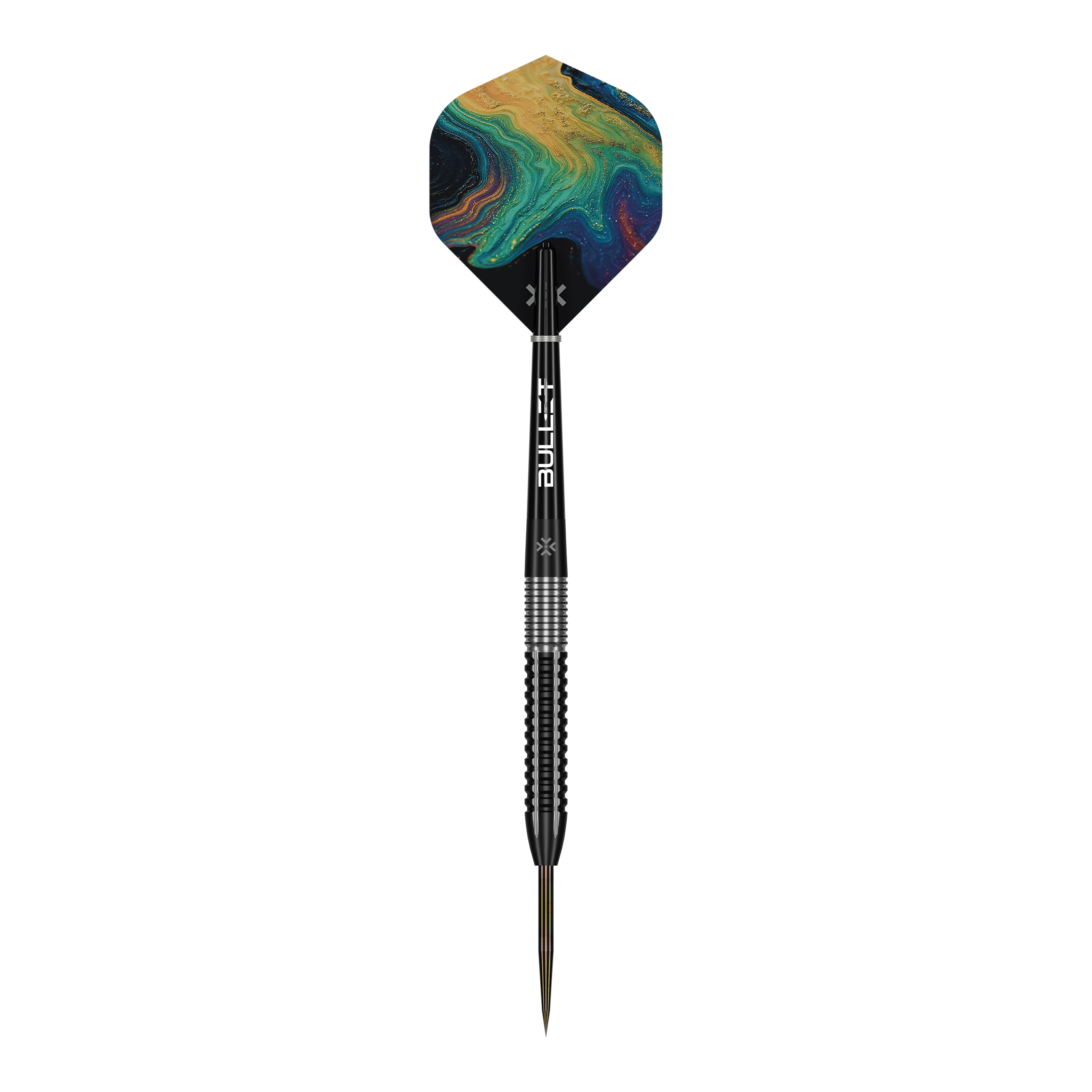 Ocelové šipky Bullet Diesel Auf dem Bild sieht man die Bullet Diesel Steeldarts. Das Produkt ist für Dartliebhaber konzipiert.