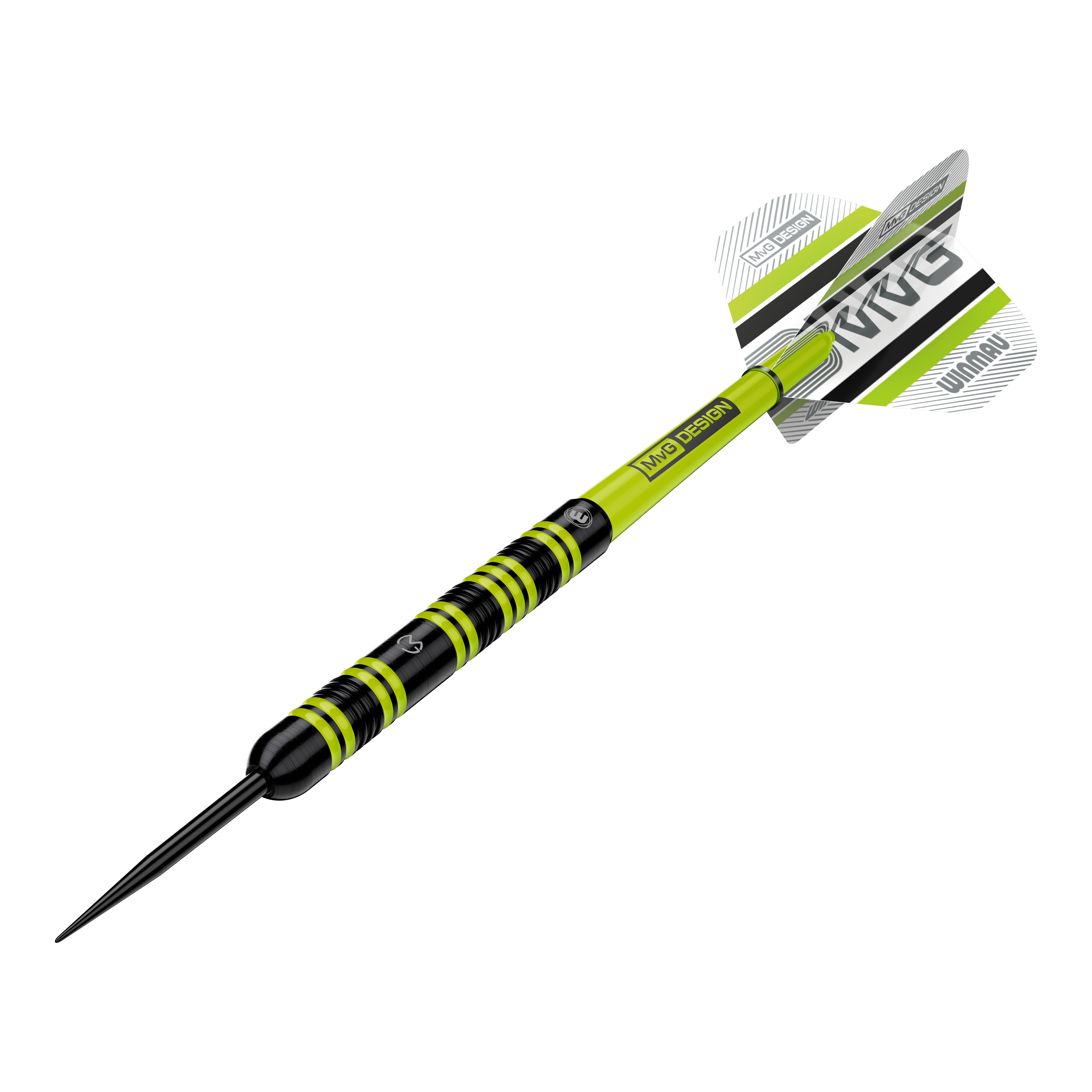 Ocelové šipky Winmau Michael Van Gerwen 85 Pro-Series Das Produkt Winmau Michael Van Gerwen 85 Pro-Series Steeldarts ist in einer alternativen Ansicht abgebildet. Die Darts sind in einer Linie angeordnet.