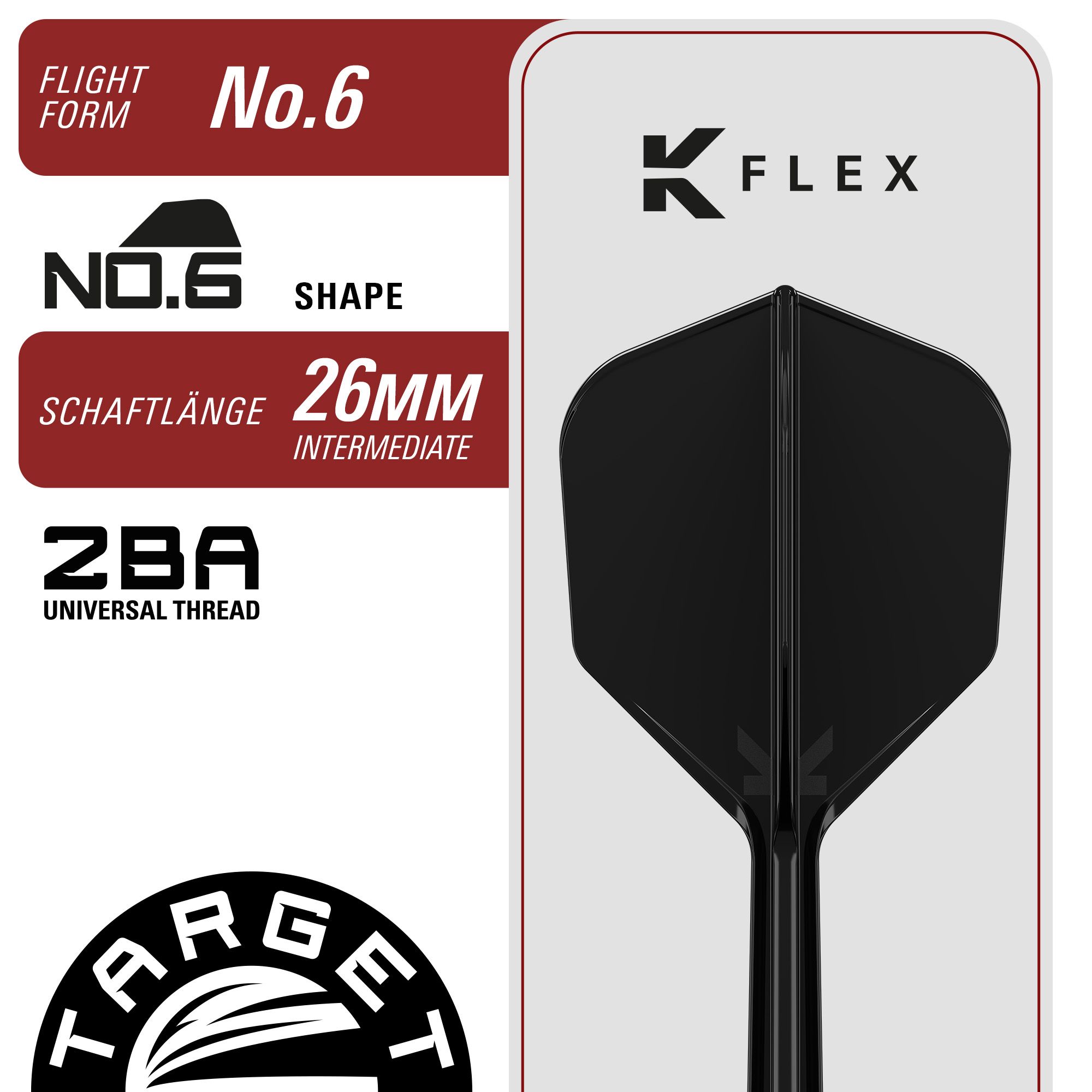 Target Black Marque Eclipse Softdarts mit 21g Gewicht liegt auf weißem Hintergrund. Das Bild zeigt die Details und das Design dieses hochwertigen Softdart-Produkts.