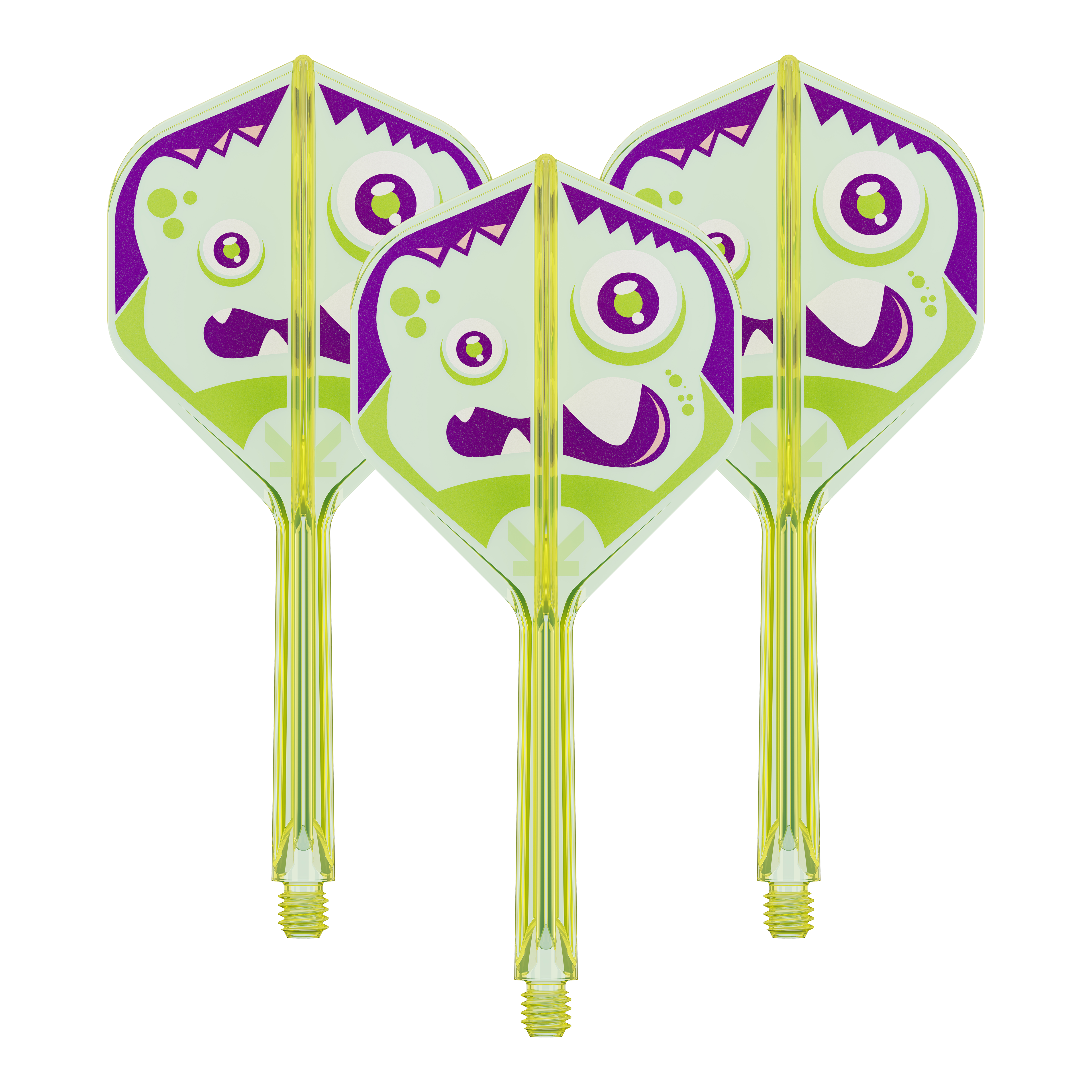 Das Bild zeigt ein Set von Target Japan K-Flex Xeno No2 Standard Flights, 33 mm. Dieses Set wird im Dartsport verwendet.