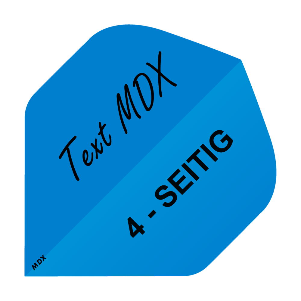 4-sided printed flights - desired text - MDX