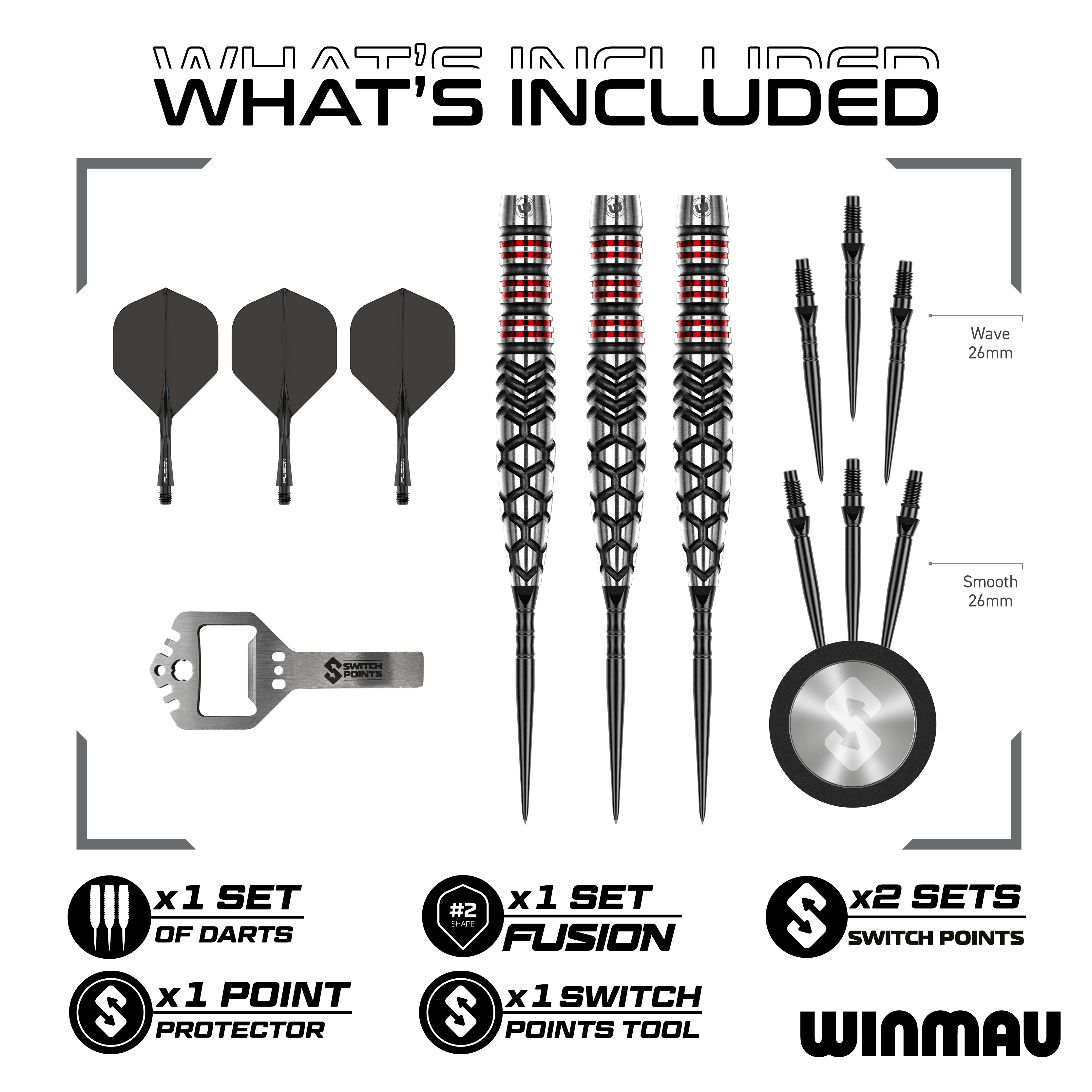 Puntos de conmutación de torpedos Winmau Fornax Steeldarts Abgebildet sind die Winmau Fornax Torpedo Switch Points Steeldarts. Sie zeichnen sich durch ihr innovatives Design und hochwertige Verarbeitung aus.