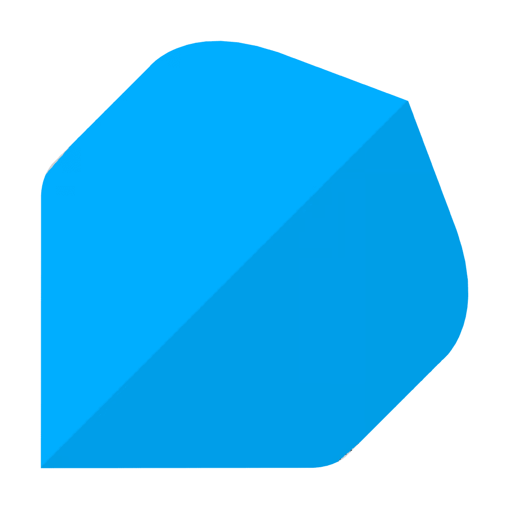 Poly-Plain Standard Flights Blue Das Bild zeigt die Poly-Plain Standard Flights in Blau. Es handelt sich um Zubehör für Dartpfeile.