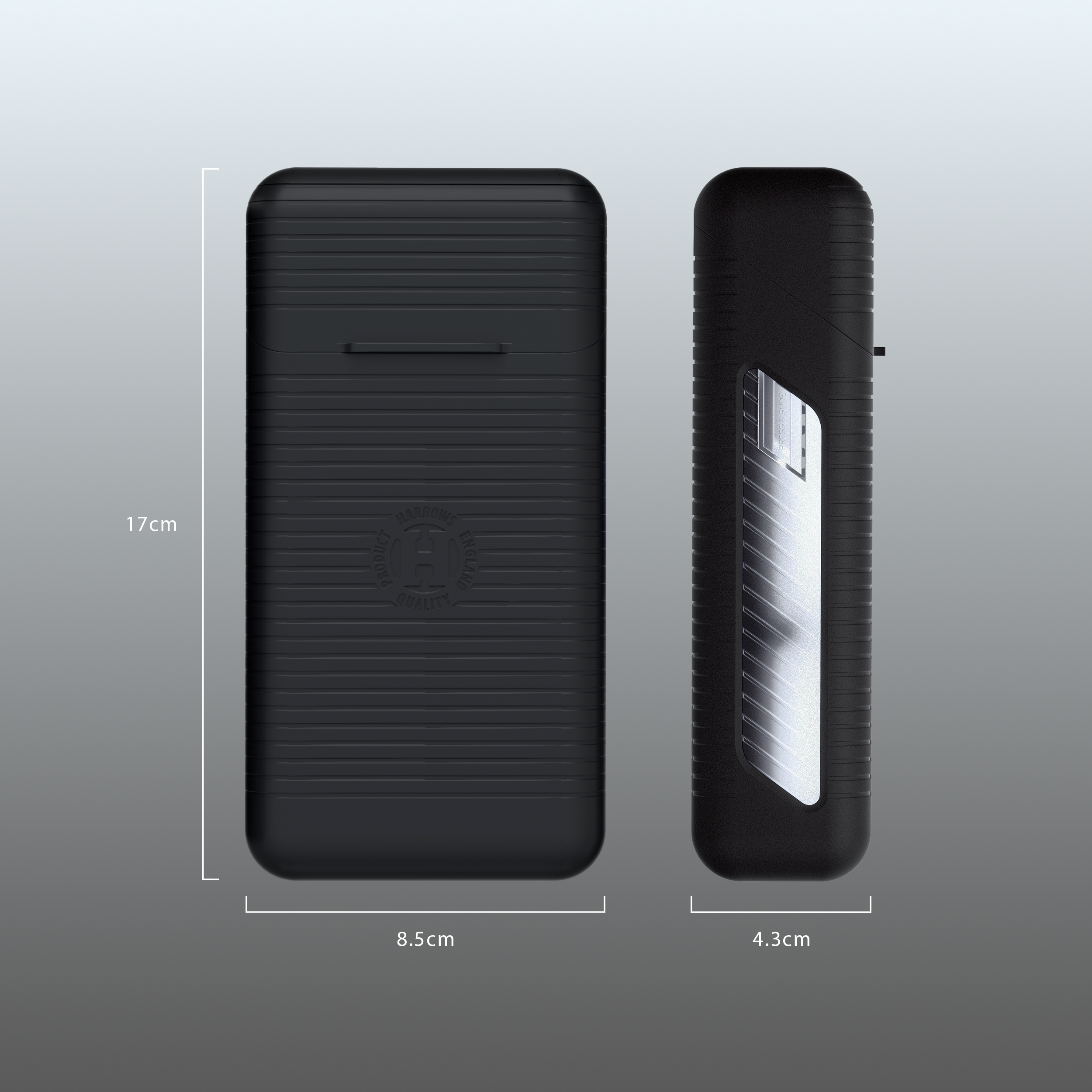 Das Bild zeigt ein Dartcase von Harrows in transparenter Ausführung. Es wird als Harrows Vault Dartcase Clear dargestellt.