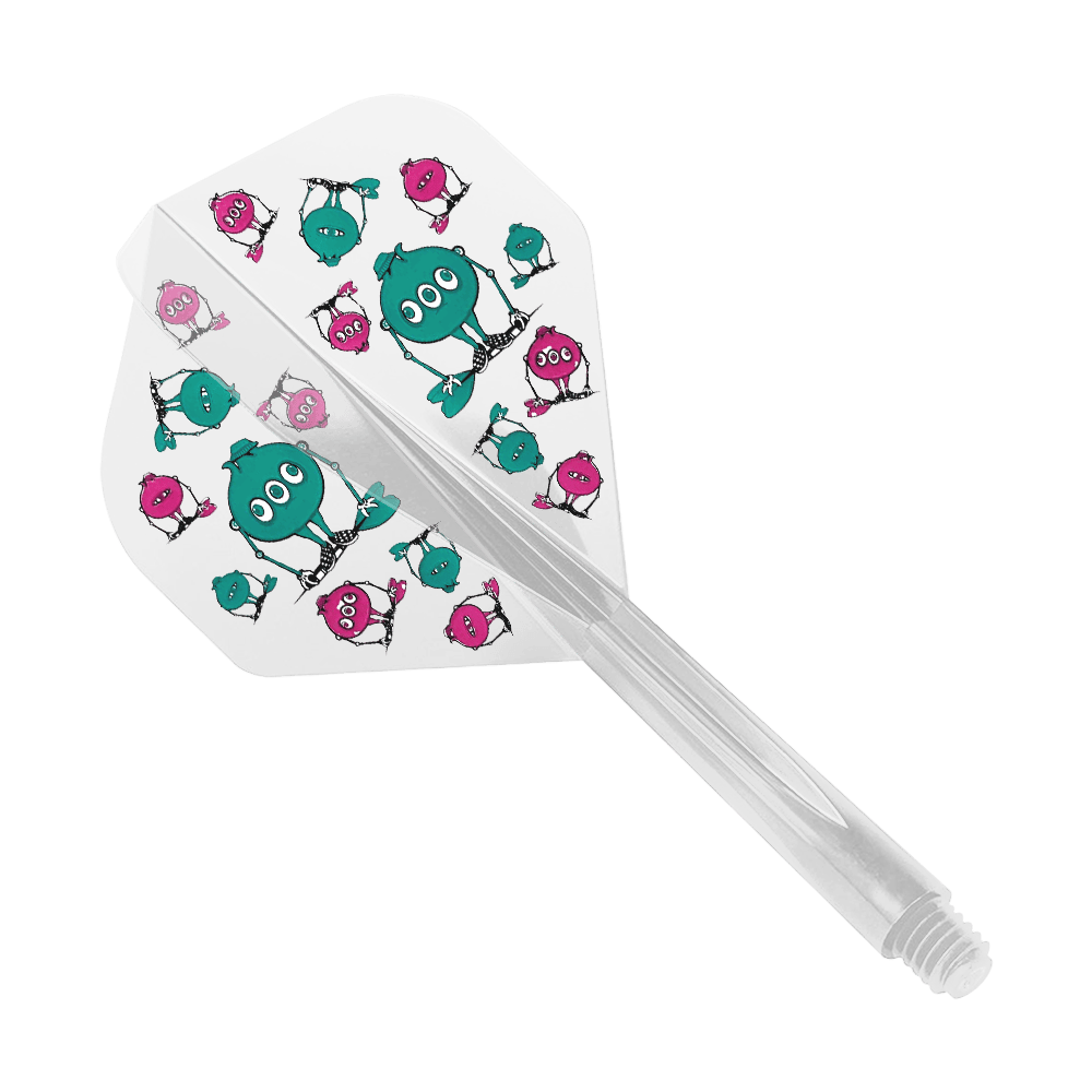 Condor AXE G.T. Monster Clear Flight-System Standard Das Bild zeigt das Produkt "Condor AXE G.T. Monster Clear Flight-System Standard". Auf dem Flight sind lustige, bunte Monster in Blau und Pink abgebildet.