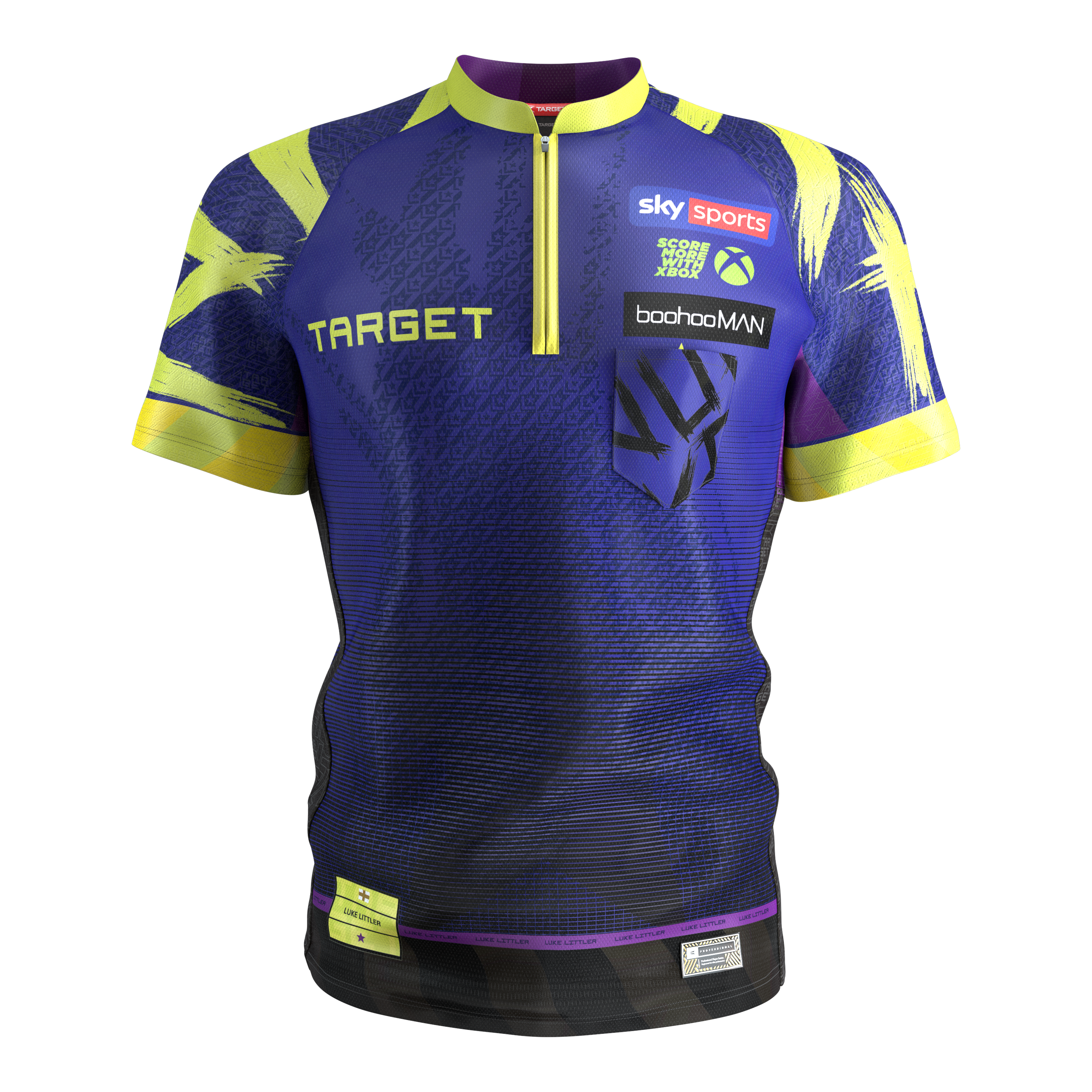 Target Luke Littler Dartshirt 2026 Hier ist das Target Luke Littler Dartshirt 2026 abgebildet. Das Shirt eignet sich ideal für Dartspieler.