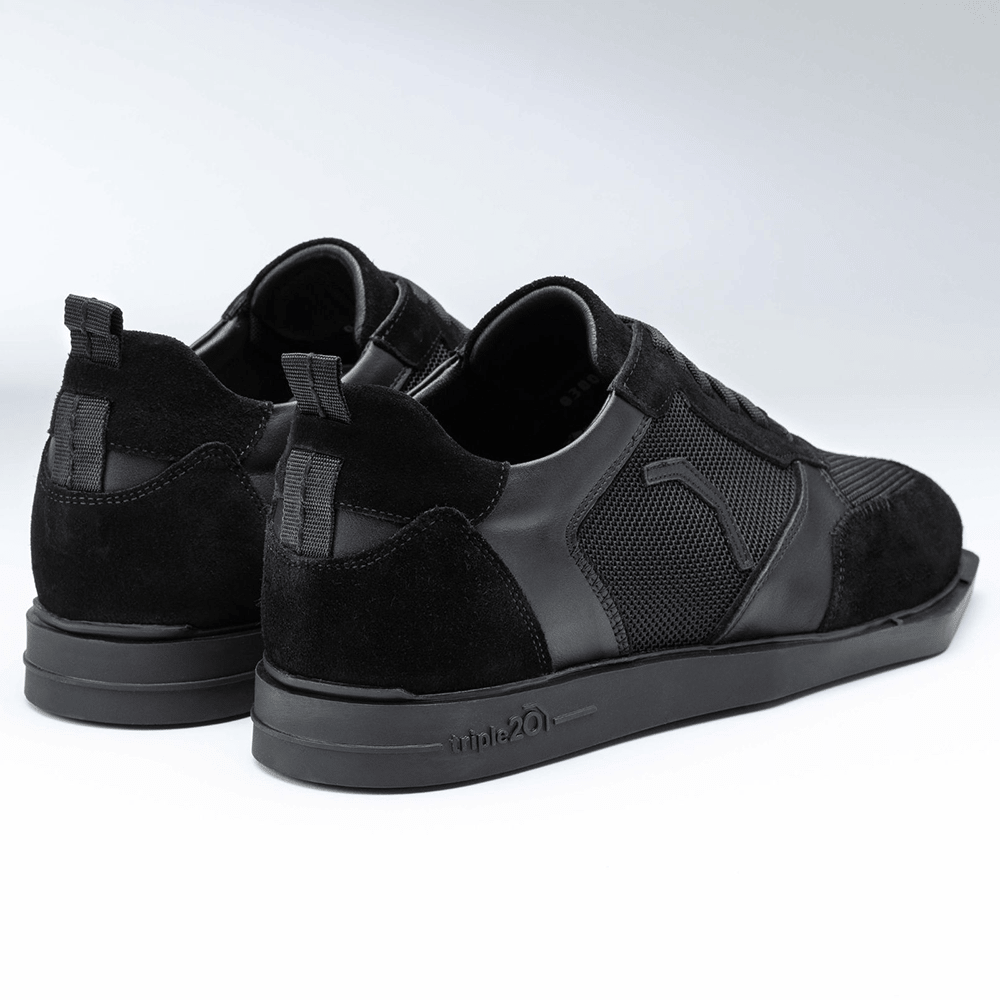 Tekstylne skórzane buty do darta Triple20 — czarne