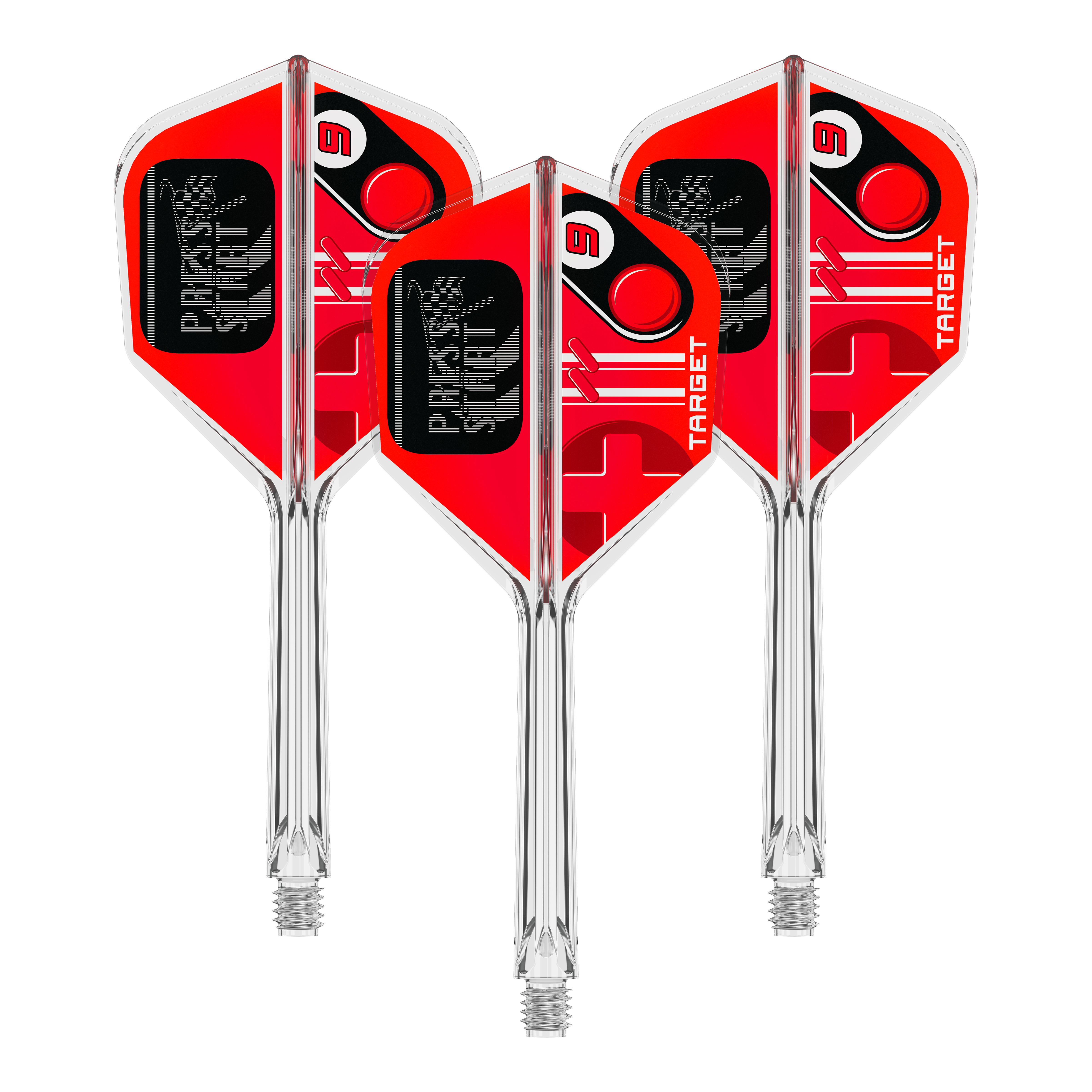 Target K-Flex Press Start No6 Flights Das Bild stellt ein Set Flights für Darts dar, genannt 410584 Target K-Flex PressStart No6 33mm. Es ist ein Ersatzteil für Dartpfeile.