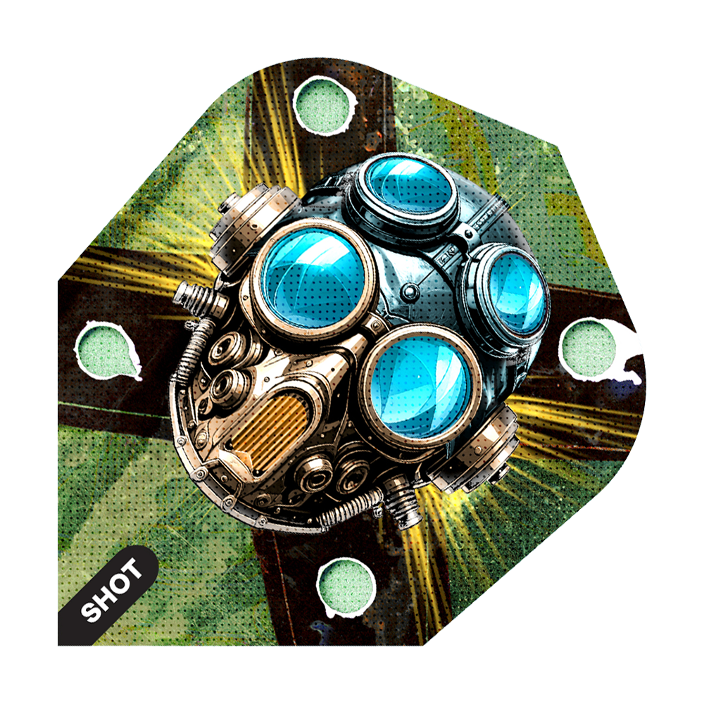 Lety do Shot Badlands Krush No6 Dies ist ein Bild von Shot Badlands Krush No6 Flights. Das Produkt zeigt Dart-Flights in einem ansprechenden Design.